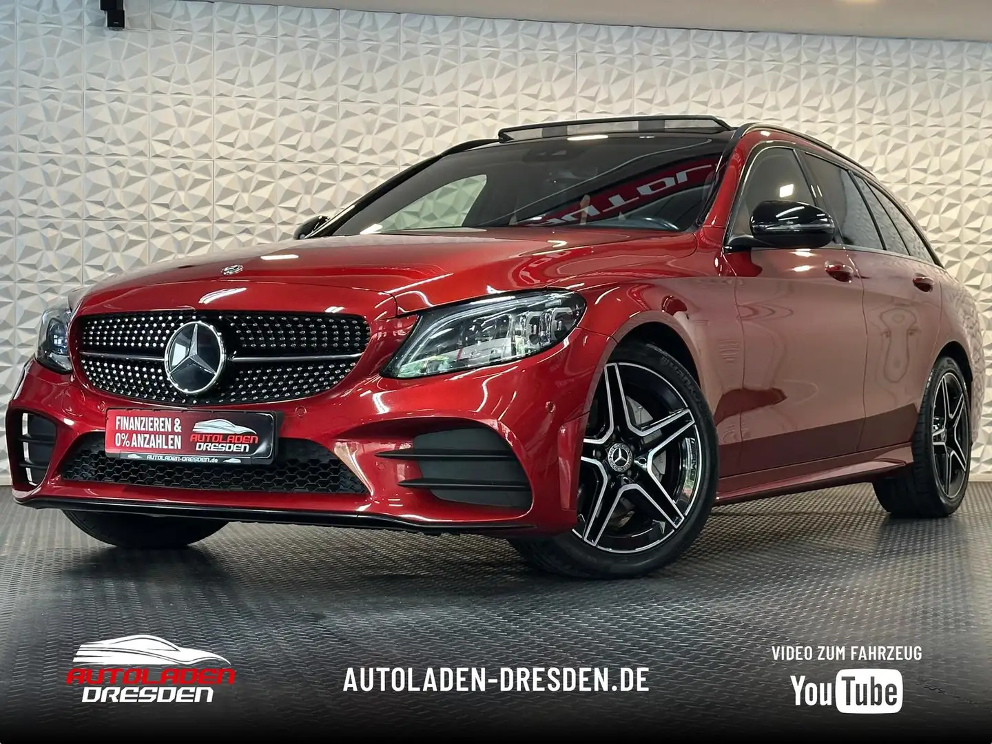 Mercedes-Benz C 220 d T AMG NIGHT PAKET MULTIBAM#PANO#TEMPO#SHZ Rot - 1