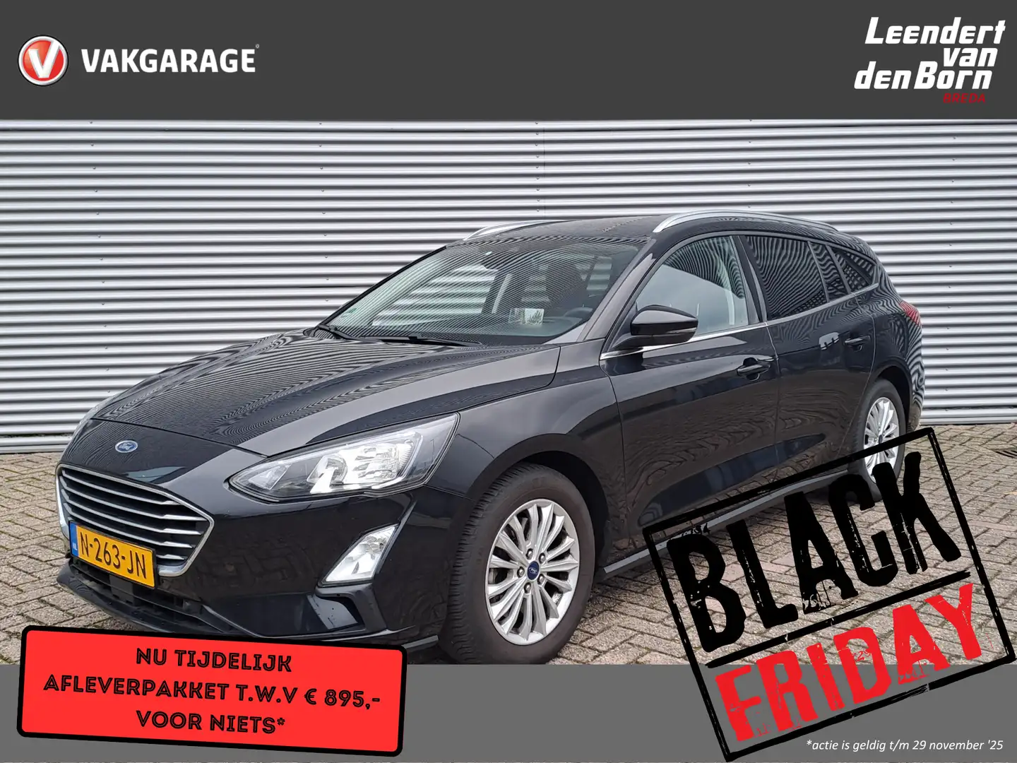Ford Focus Wagon 1.0 EcoBoost Hybrid Titanium X Business | Na Zwart - 1