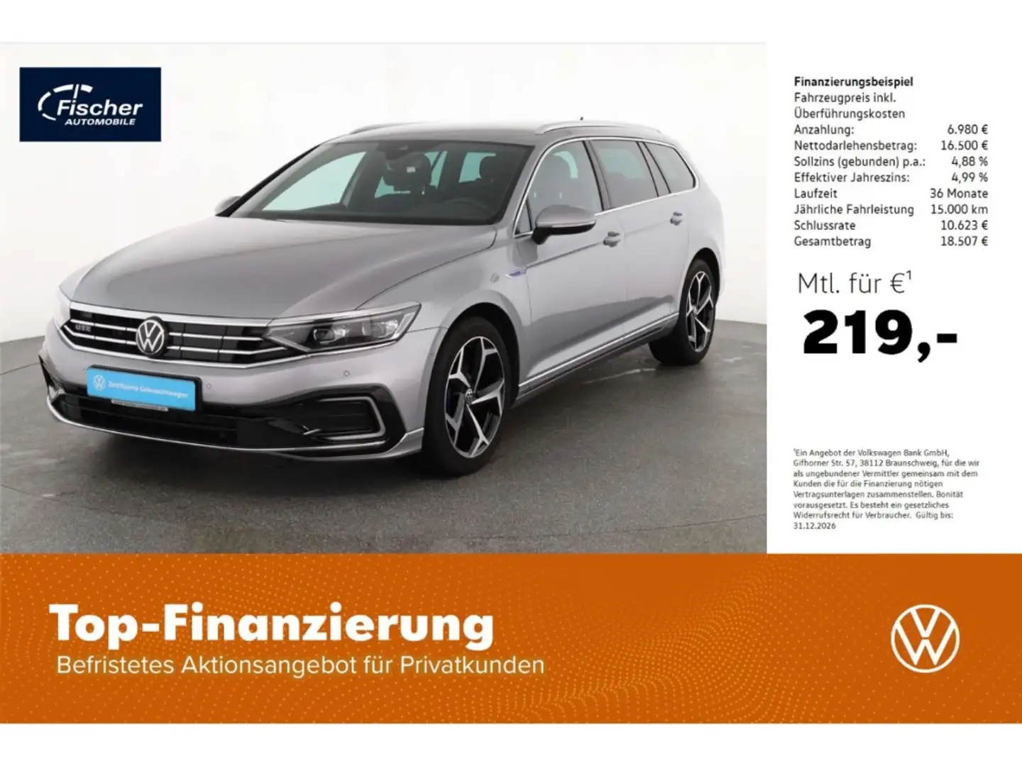 Volkswagen Passat Variant 1.4 TSI Plug-In-Hybrid GTE Silber - 1