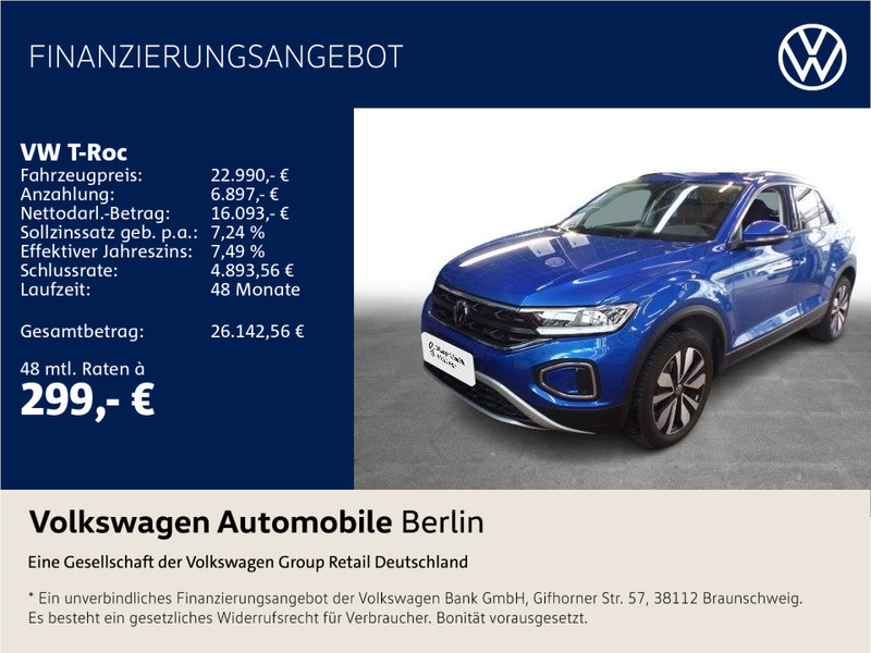 Volkswagen T-Roc 1.5 TSI Move 5J-Garantie Navi Kamera LED