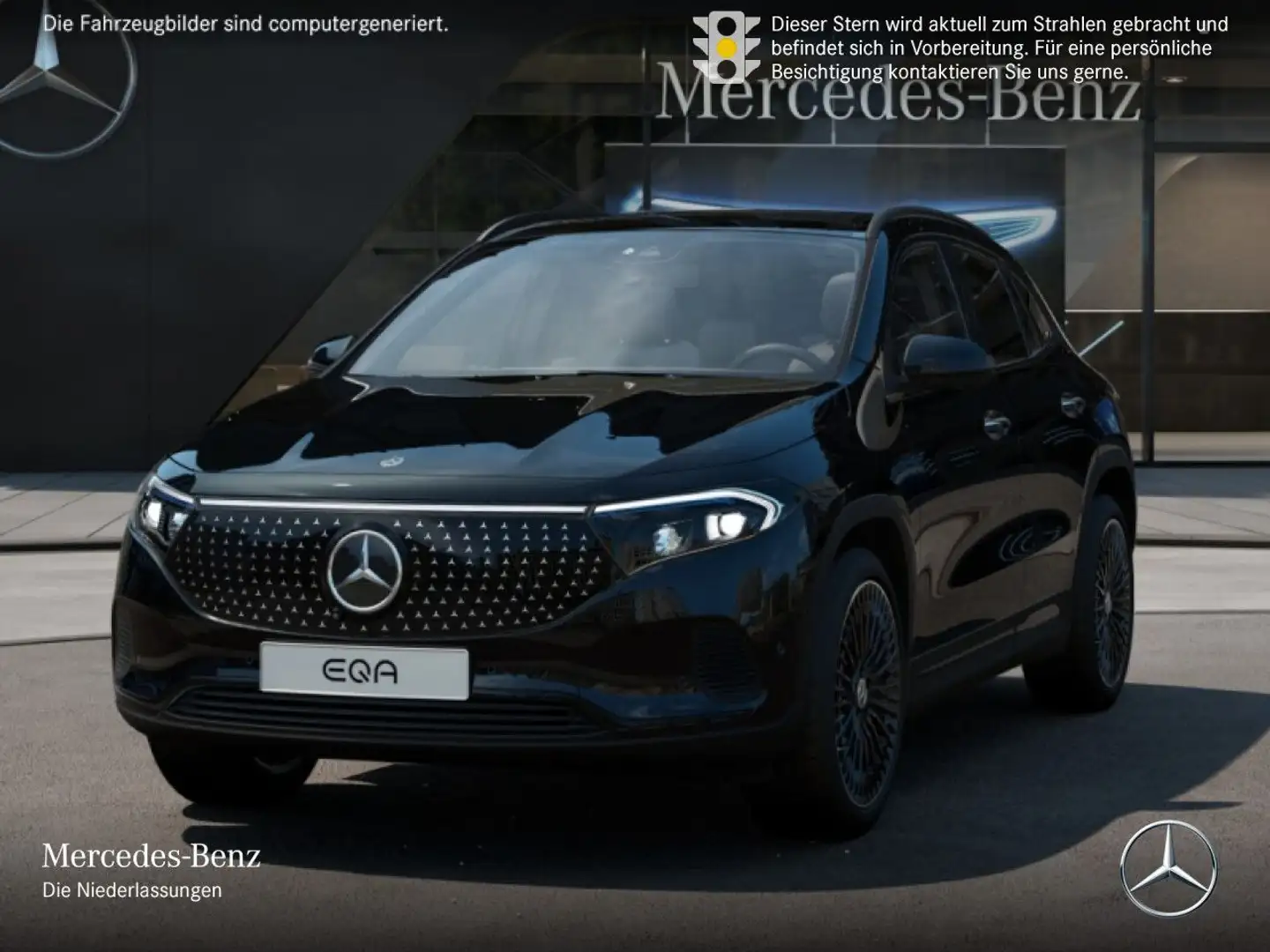 Mercedes-Benz EQA 300 4M ELECTRICART+NIGHT+PLUS-PAKET+PANO+360 Schwarz - 2