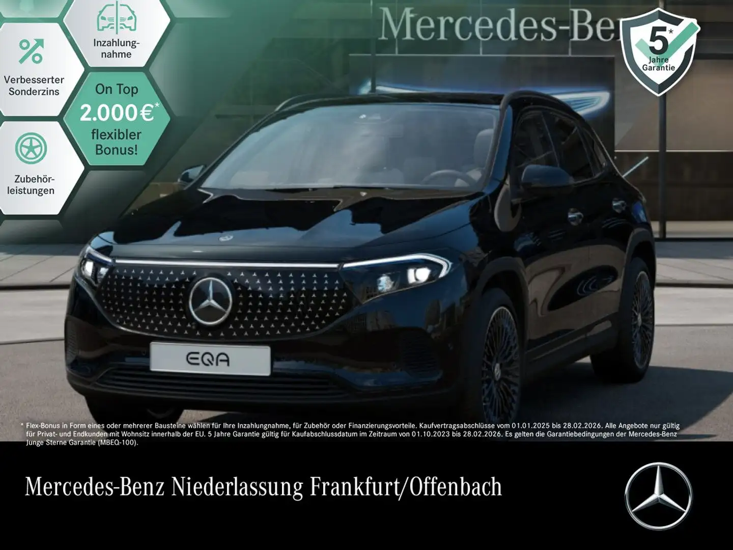 Mercedes-Benz EQA 300 4M ELECTRICART+NIGHT+PLUS-PAKET+PANO+360 Schwarz - 1