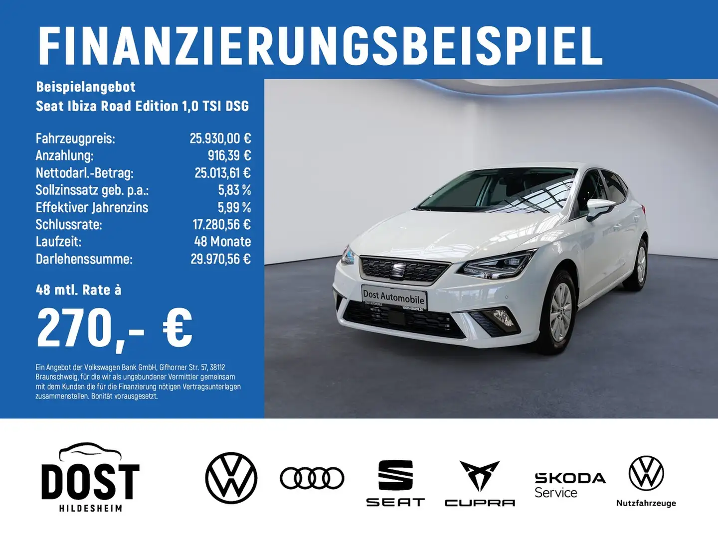 SEAT Ibiza Road Edition 1,0 TSI DSG NAVI+PDC+SHZ+LED Wit - 2