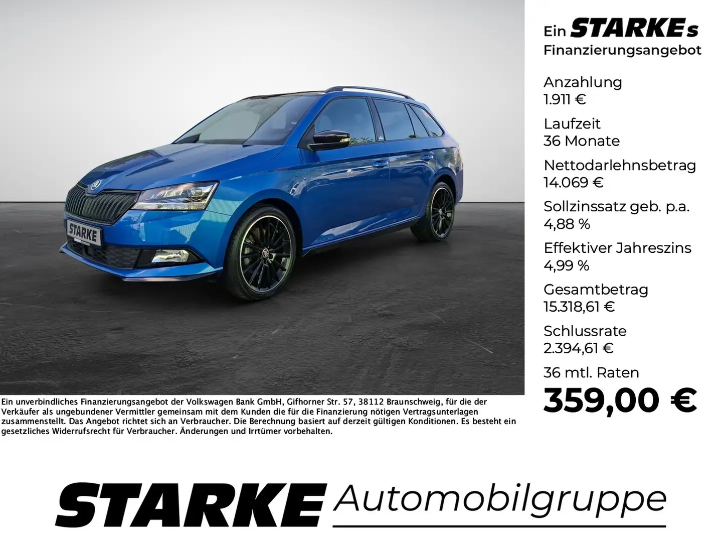 Skoda Fabia Combi 110 PS Monte Carlo Blau - 1