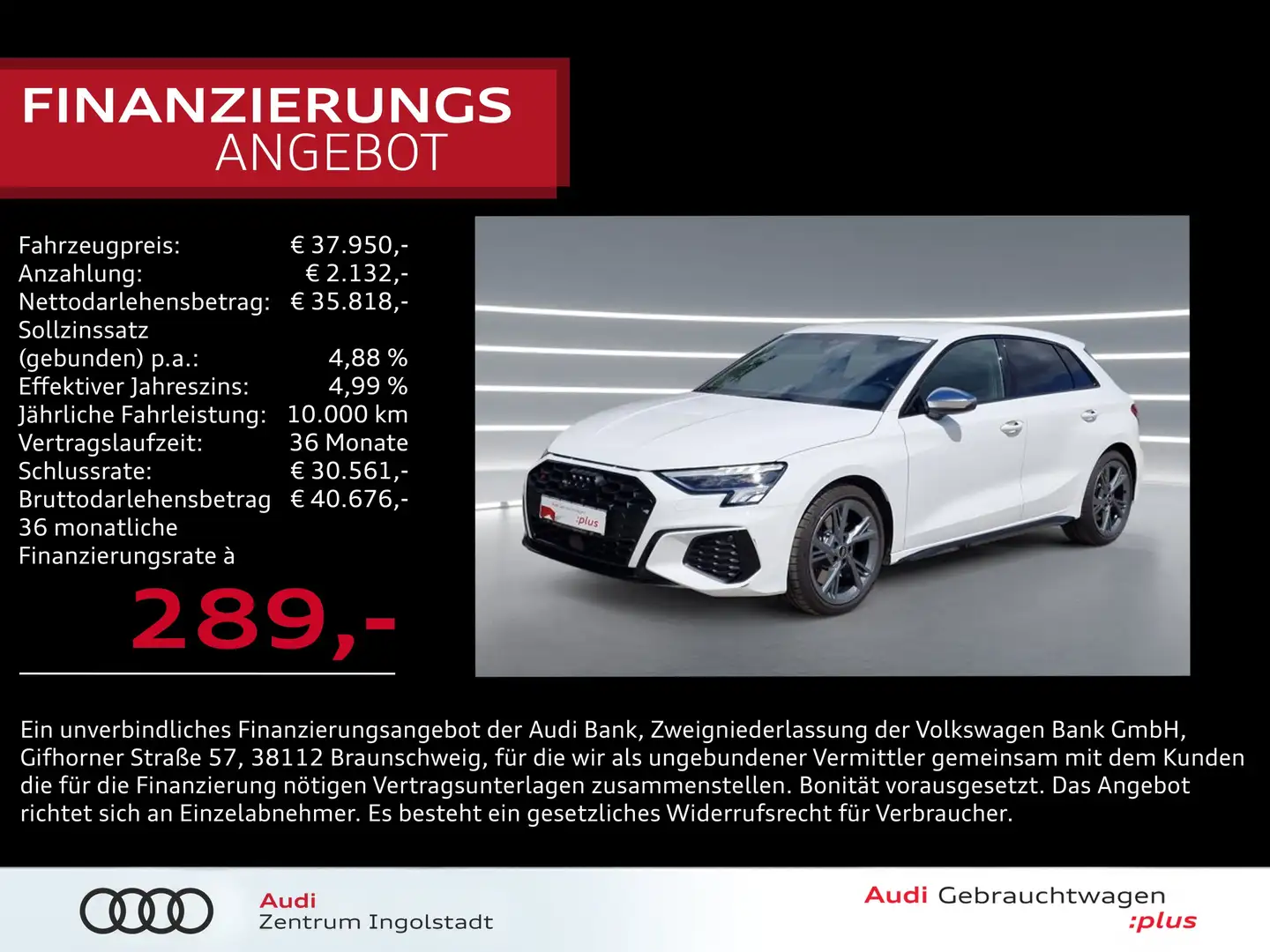 Audi S3 Sportback TFSI NAVI Optikpaket-Schwarz+ GRA Weiß - 1