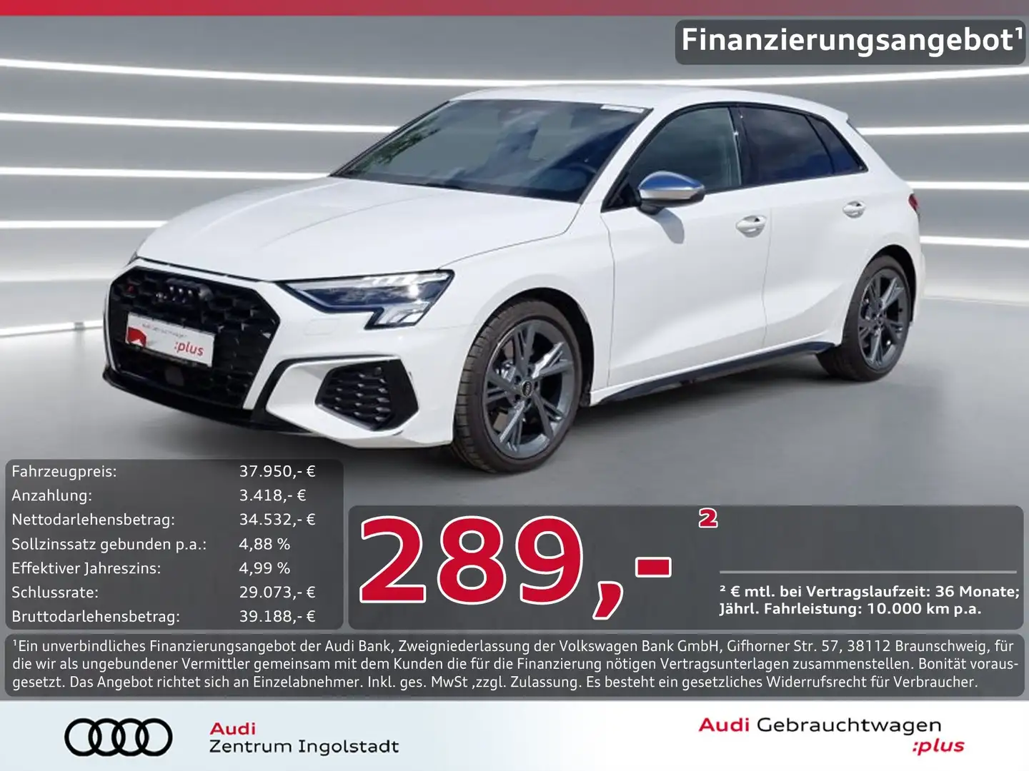 Audi S3 Sportback TFSI NAVI Optikpaket-Schwarz+ GRA Weiß - 1