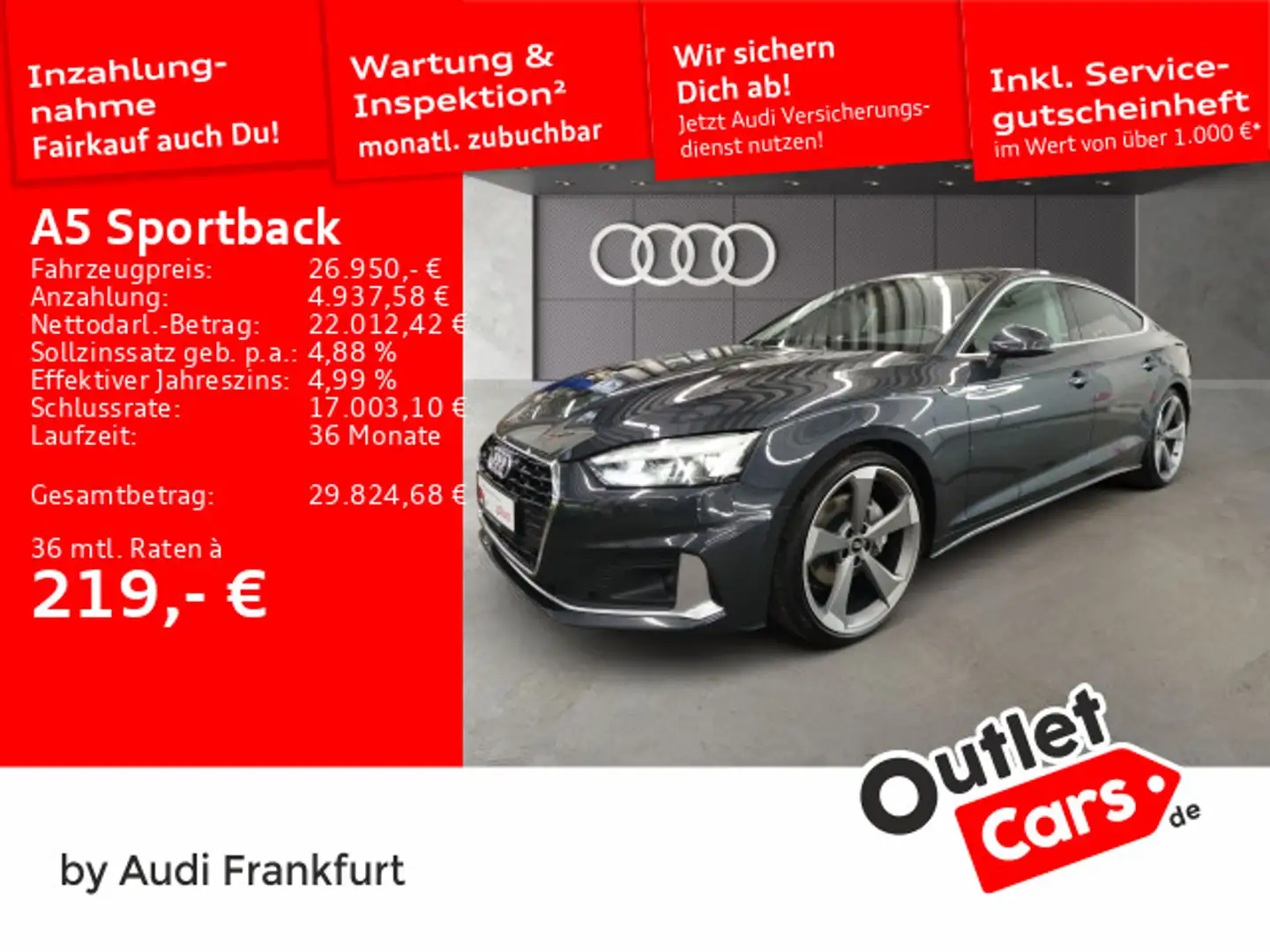 Audi A5 40 TFSI S tronic advanced MatrixLED Grau - 1