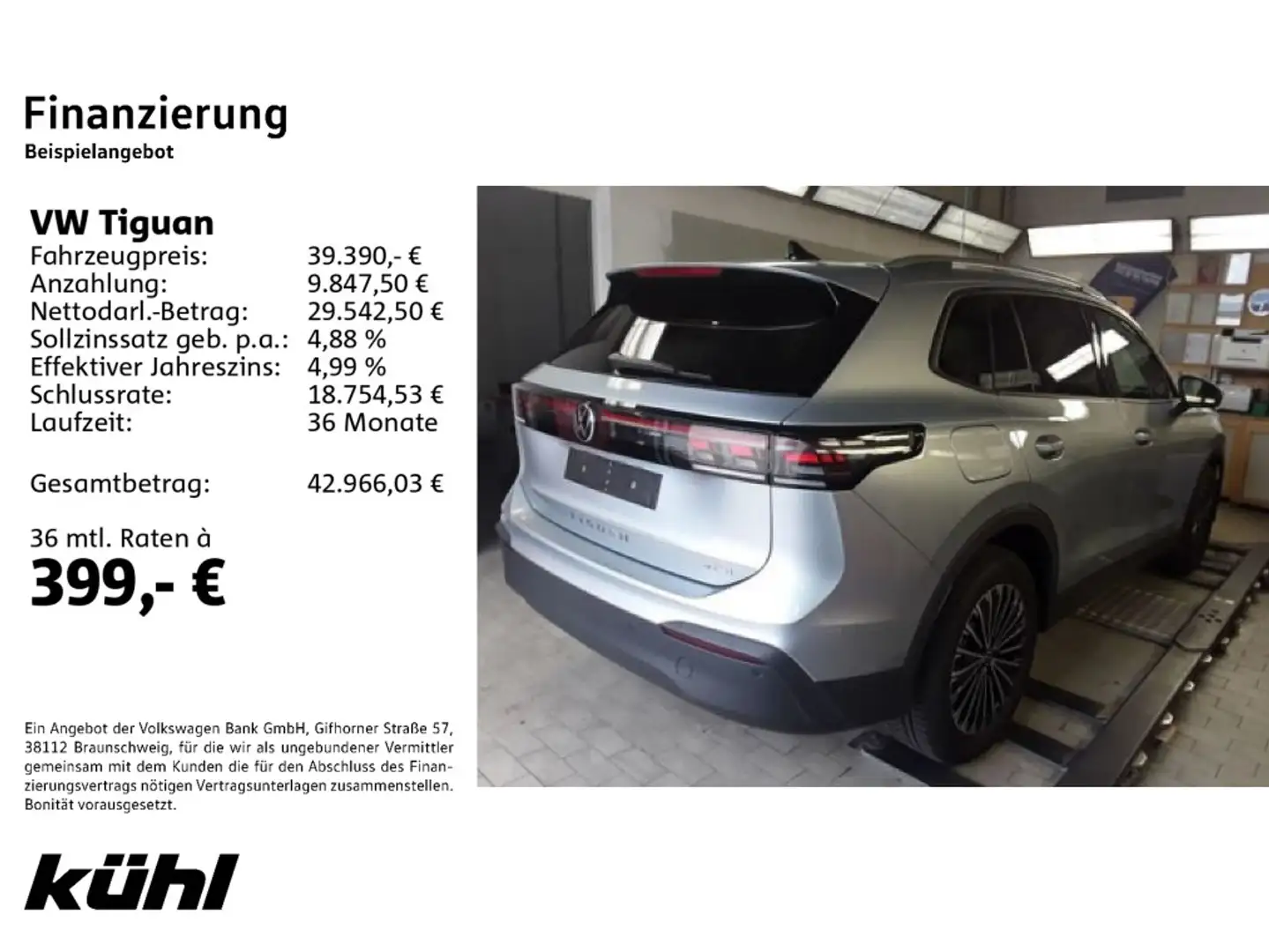 Volkswagen Tiguan 1.5 eTSI DSG Life IQ.Light/ACC/HuD/Standh Silber - 2