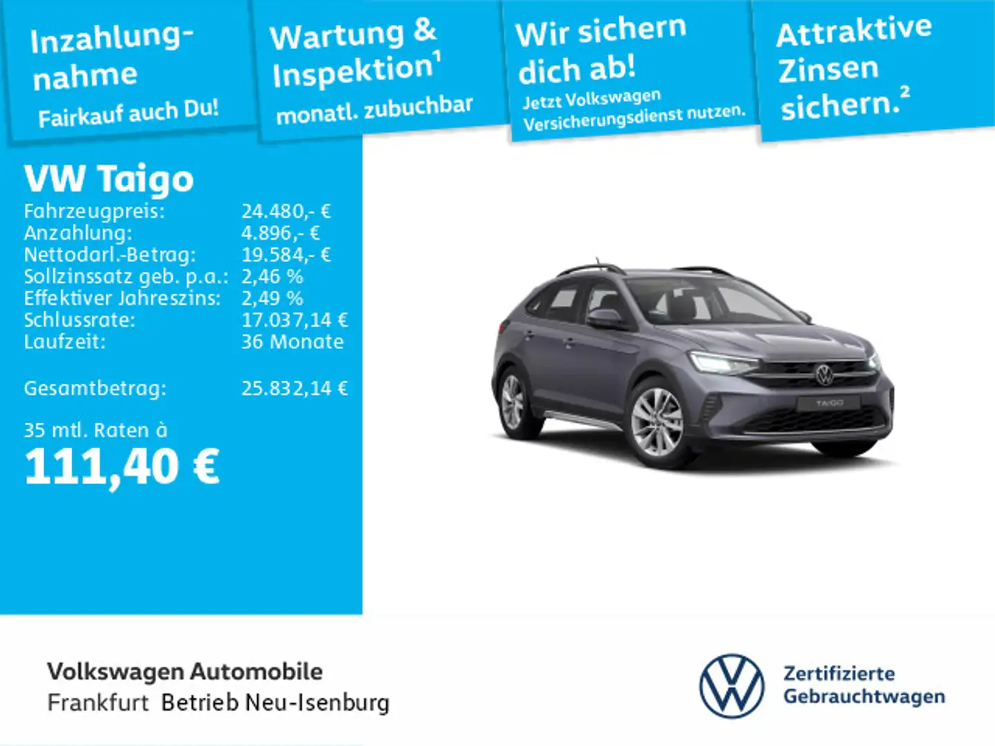 Volkswagen Taigo 1.5 TSI DSG Life DAB+ FrontAssist Grau - 1