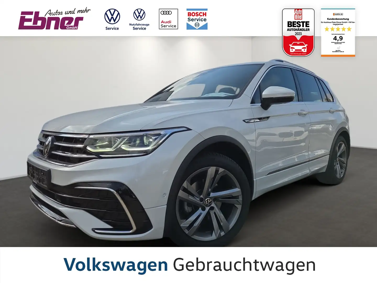 Volkswagen Tiguan R-LINE 2.0TDI ACC+MATRIX+DIGI+NAVI-APP+SITZHZG+19 Weiß - 1