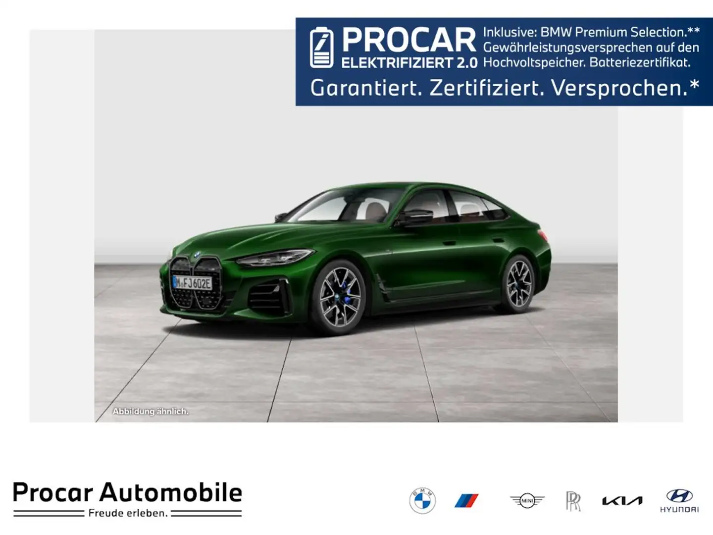 BMW i4 M50 DA PA AHK Glasdach LC Prof. HK Grün - 1