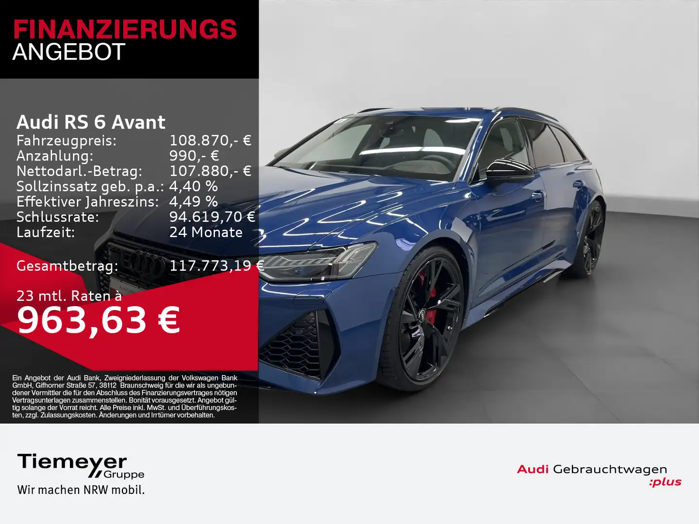 Audi RS6 RS6 Avant TFSI Q LM22 RS-SPORTABGAS DRC ST.HEIZ Blau - 1
