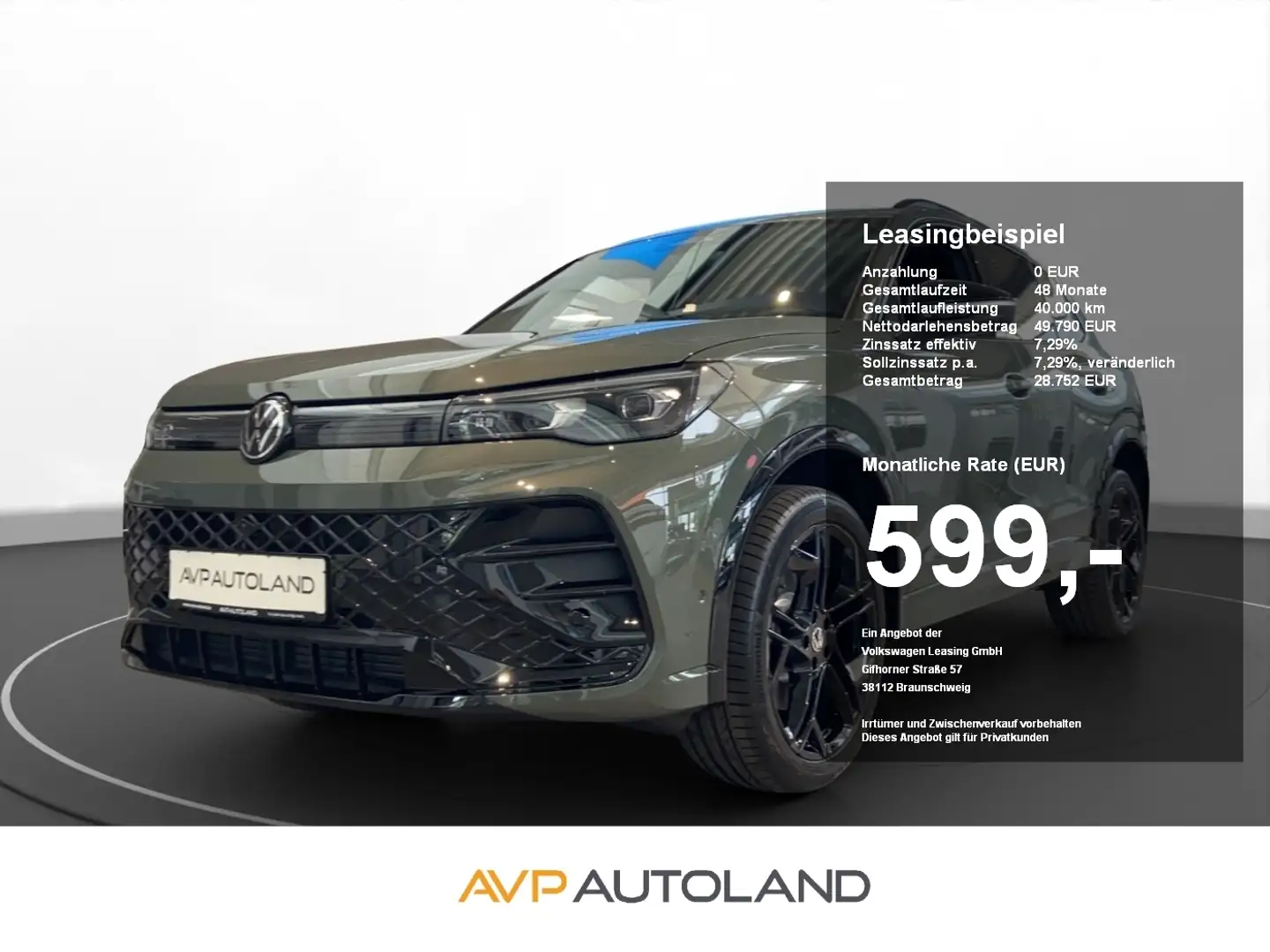 Volkswagen Tiguan 2.0 TDI DSG 4MOTION R-Line | PANO | AHK | Grün - 1