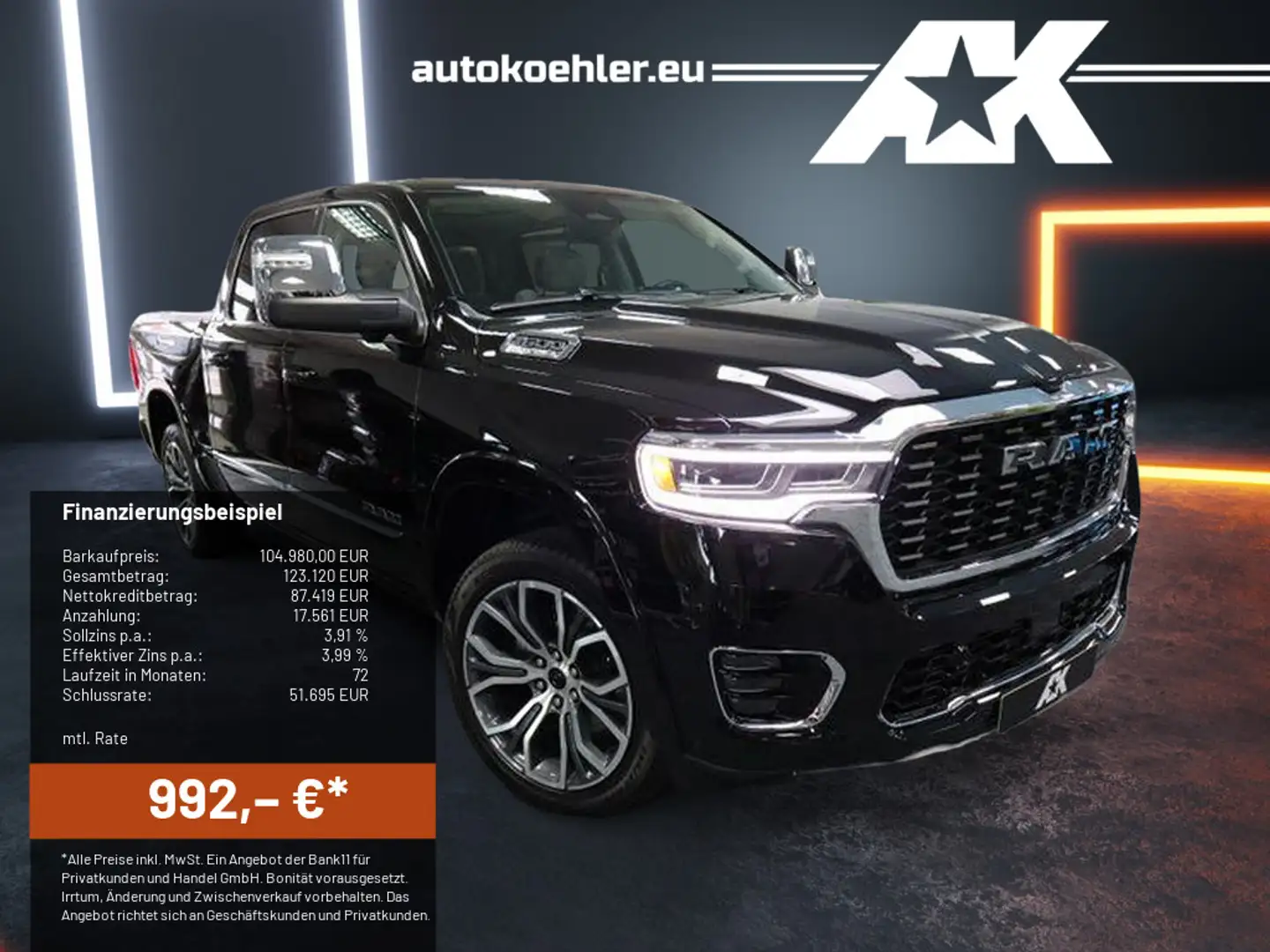 Dodge RAM Tungsten,Gen 6,P.Displ,Massage,Voll Black - 1