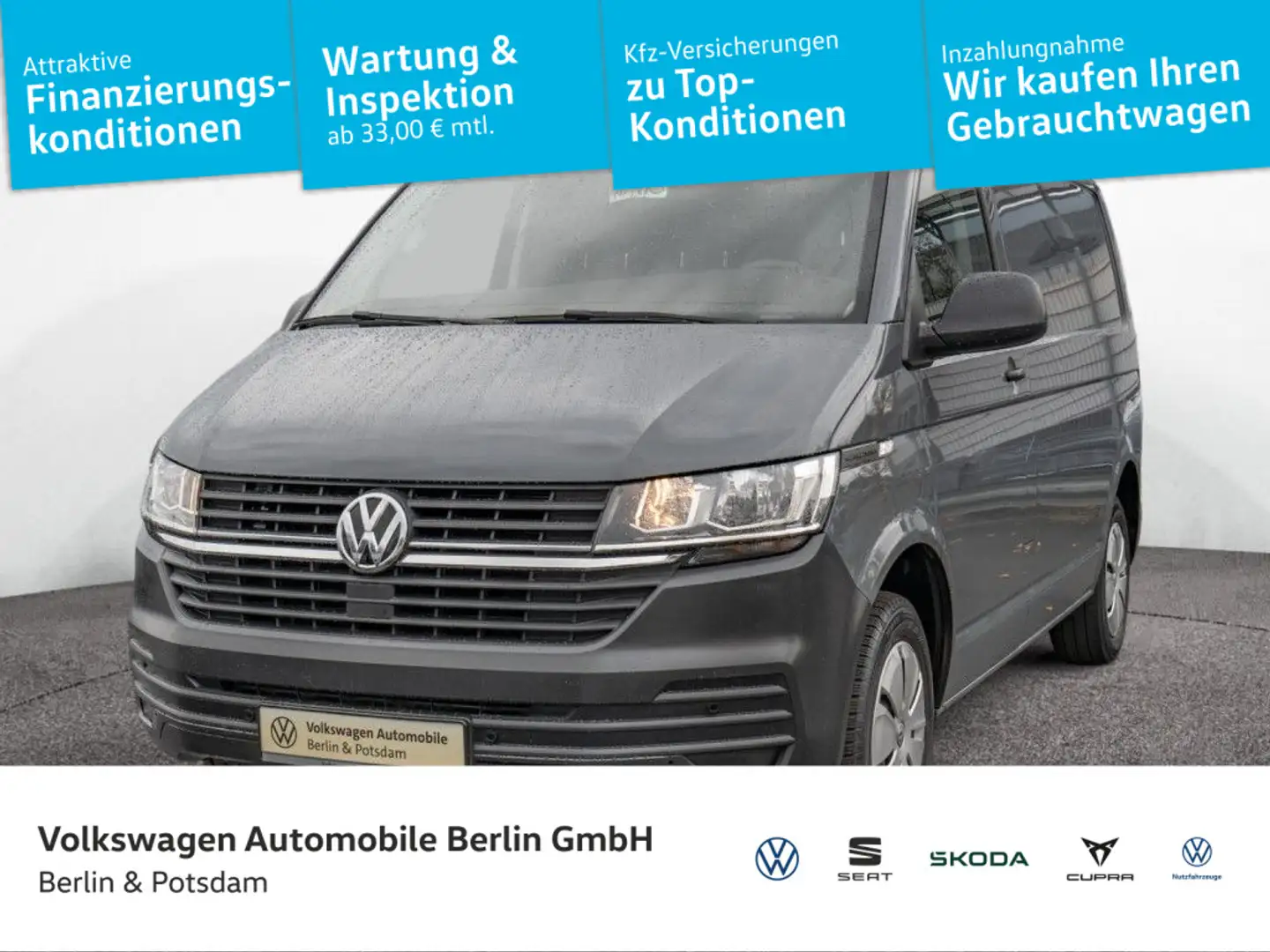 Volkswagen T6.1 Kasten 2.0 TDI Klima L1H1 PDC SHZ Telef Grijs - 1