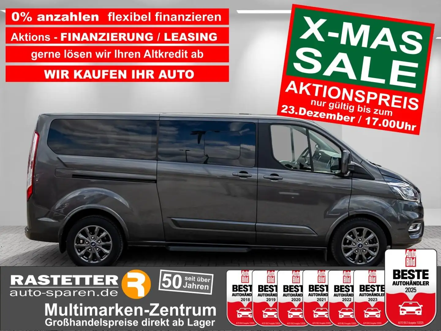 Ford Tourneo Custom L2 Aut. Titanium X 8S Leder+AHK+BiXenon+Navi+eSitz Gri - 1