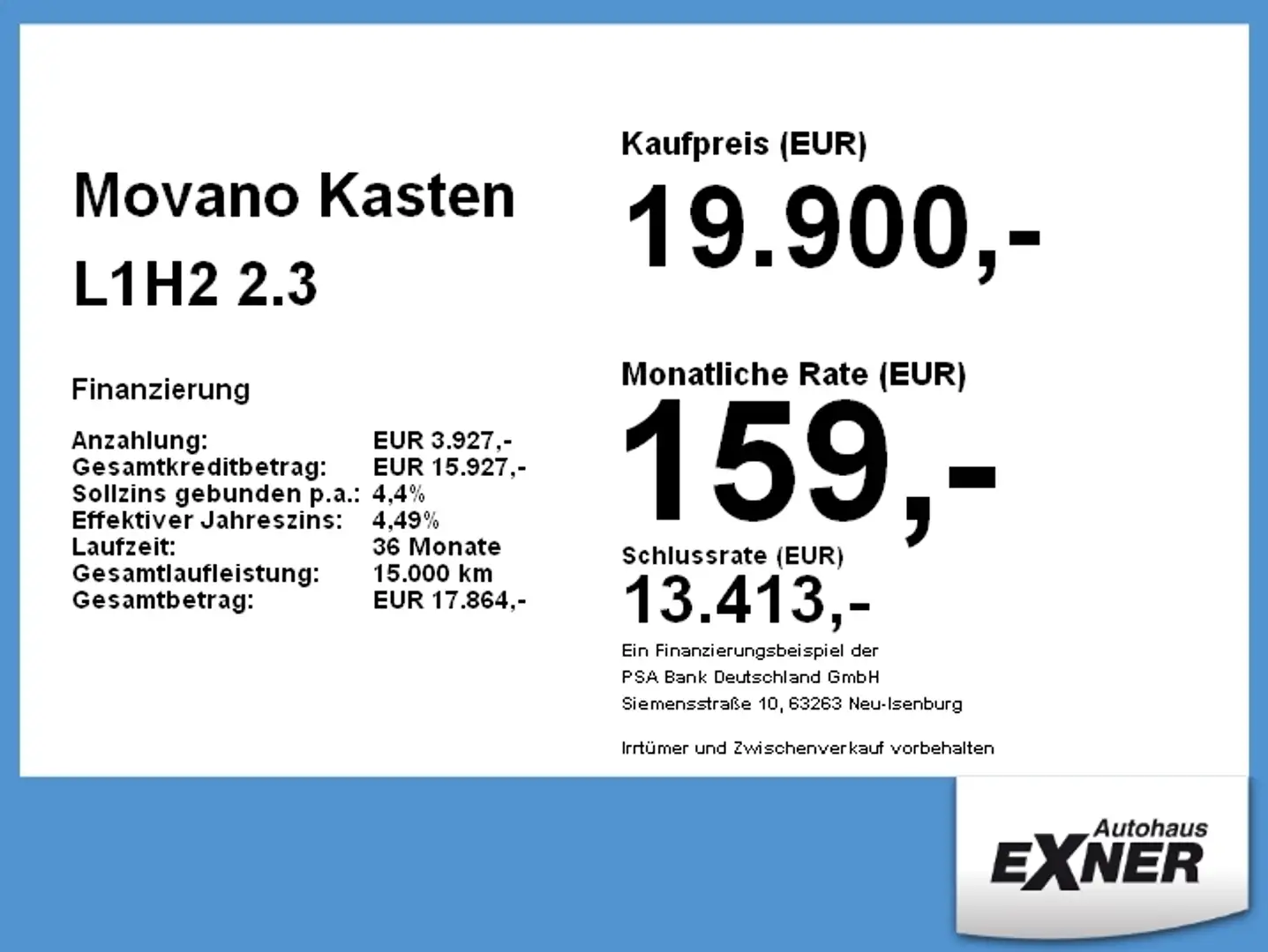 Opel Movano Kasten L1H2 2.3 CDTI 150 (3,3t) Navi+Kam. Blanco - 2