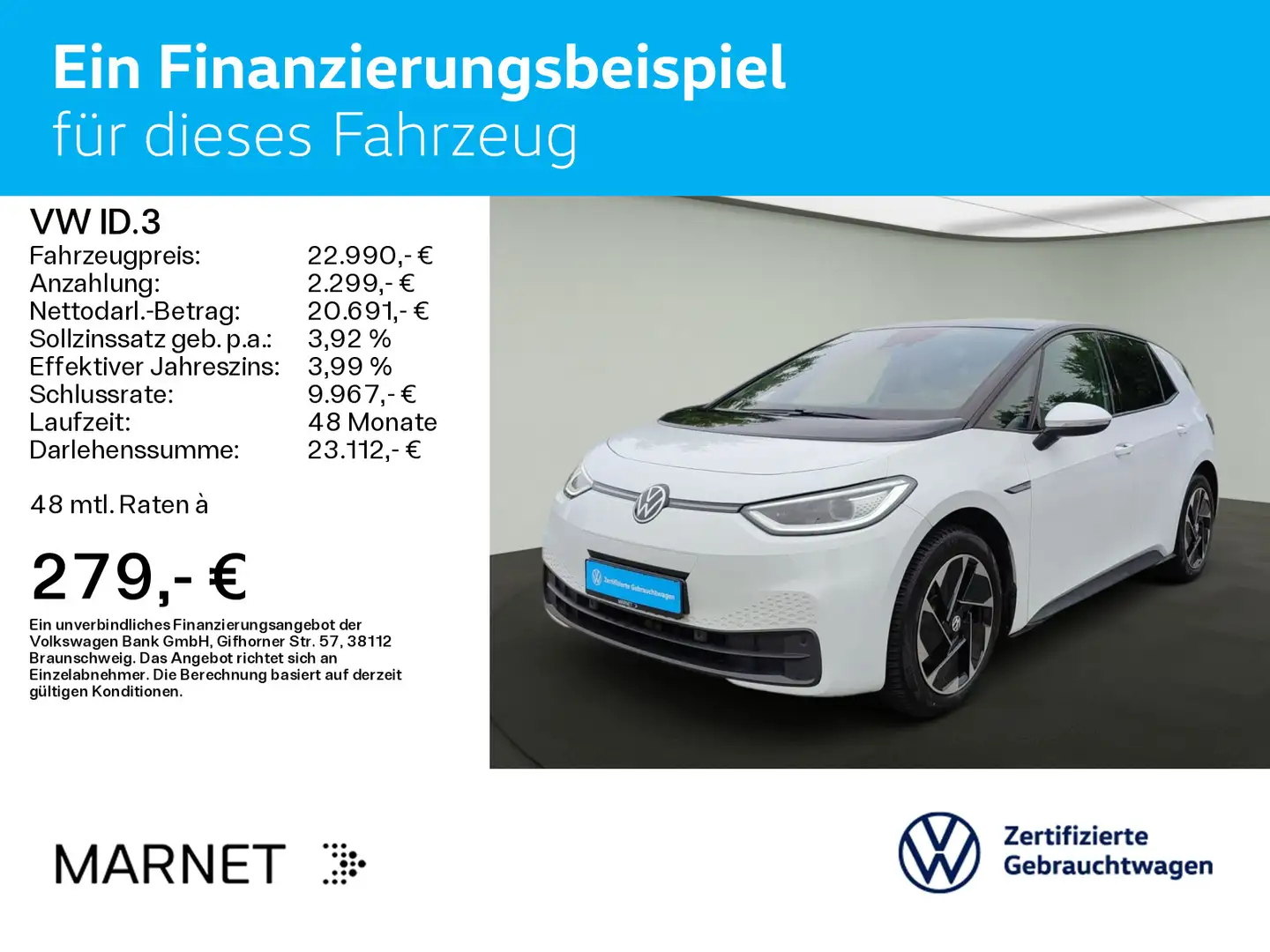 Volkswagen ID.3 Pro Performance TECH*Navi*Pano* 62 kWh* Kam Blanc - 2