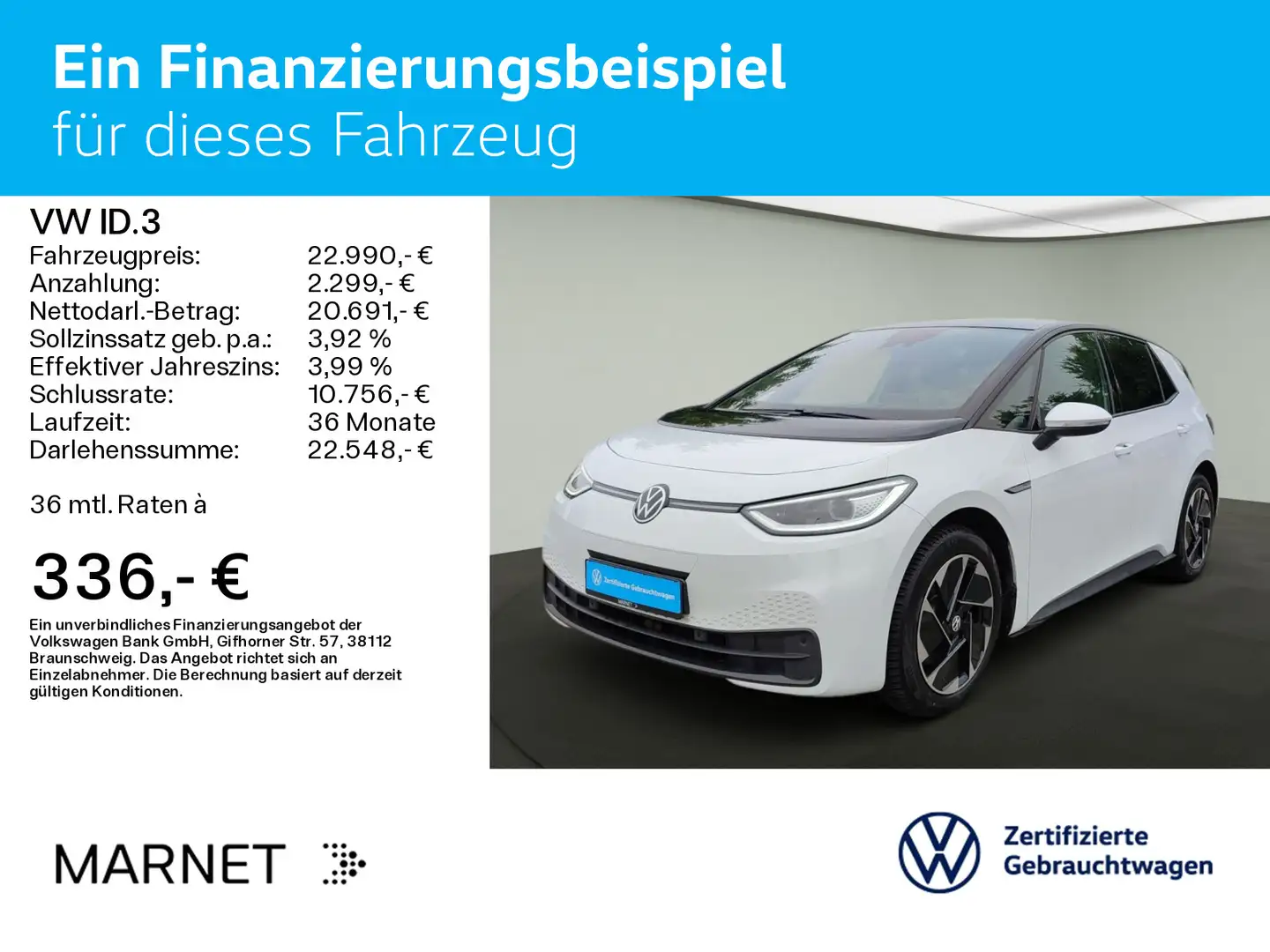 Volkswagen ID.3 Pro Performance TECH*Navi*Pano* 62 kWh* Kam Blanc - 2