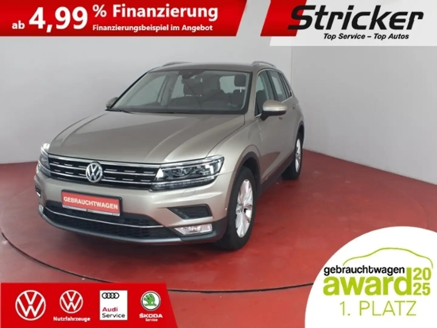 Volkswagen Tiguan 2.0 TDI Highline DSG 261-ohne Anzahlung 4M  ACC K Beige - 1