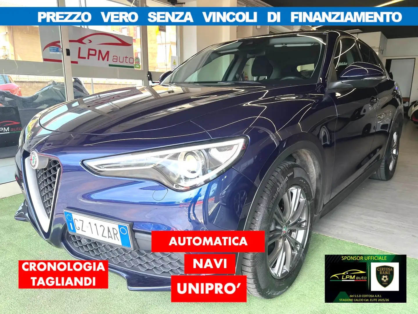 Alfa Romeo Stelvio 2.2 160CV AT8 SUPER*NO VINCOLI FINANZ*LED-NAV-PDC* Bleu - 1
