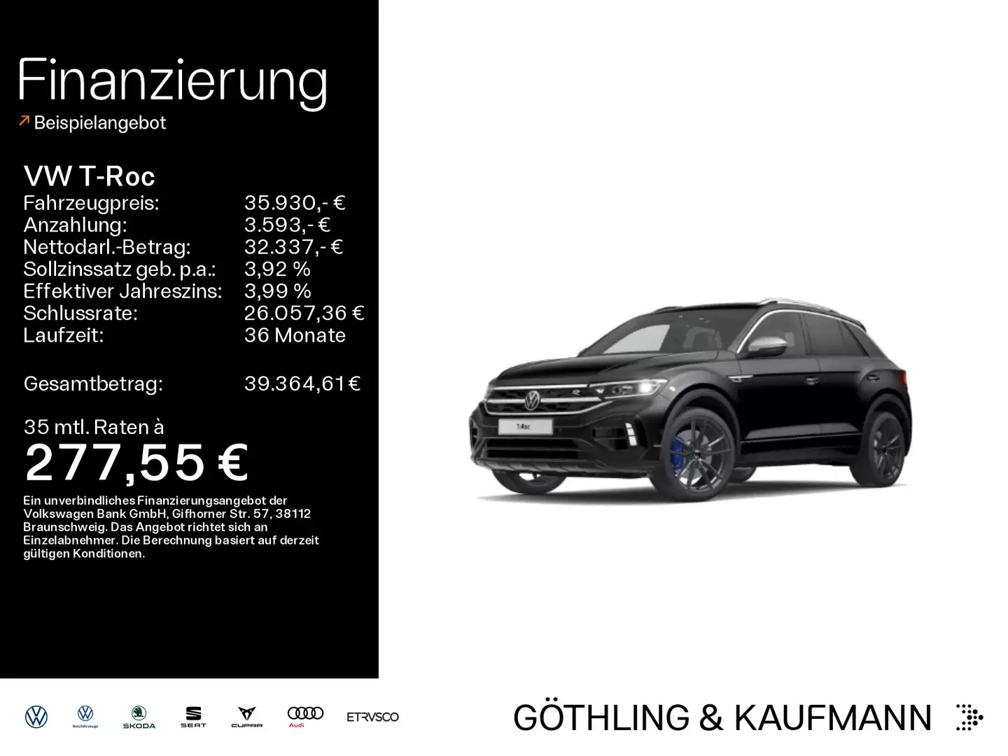 Volkswagen T-Roc R 4M 2.0 TSI*NAVI*Akrapovic*Pano*AHK*KAM*L Schwarz - 1