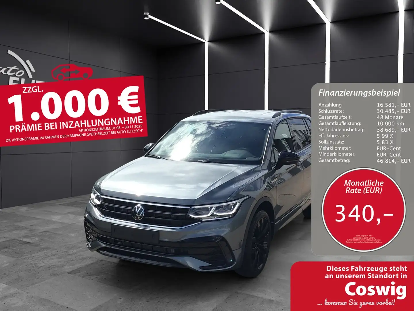 Volkswagen Tiguan Allspace R-Line TDI 4M DSG IQ.Light ACC AHK STH SH HuD R... Grau - 1