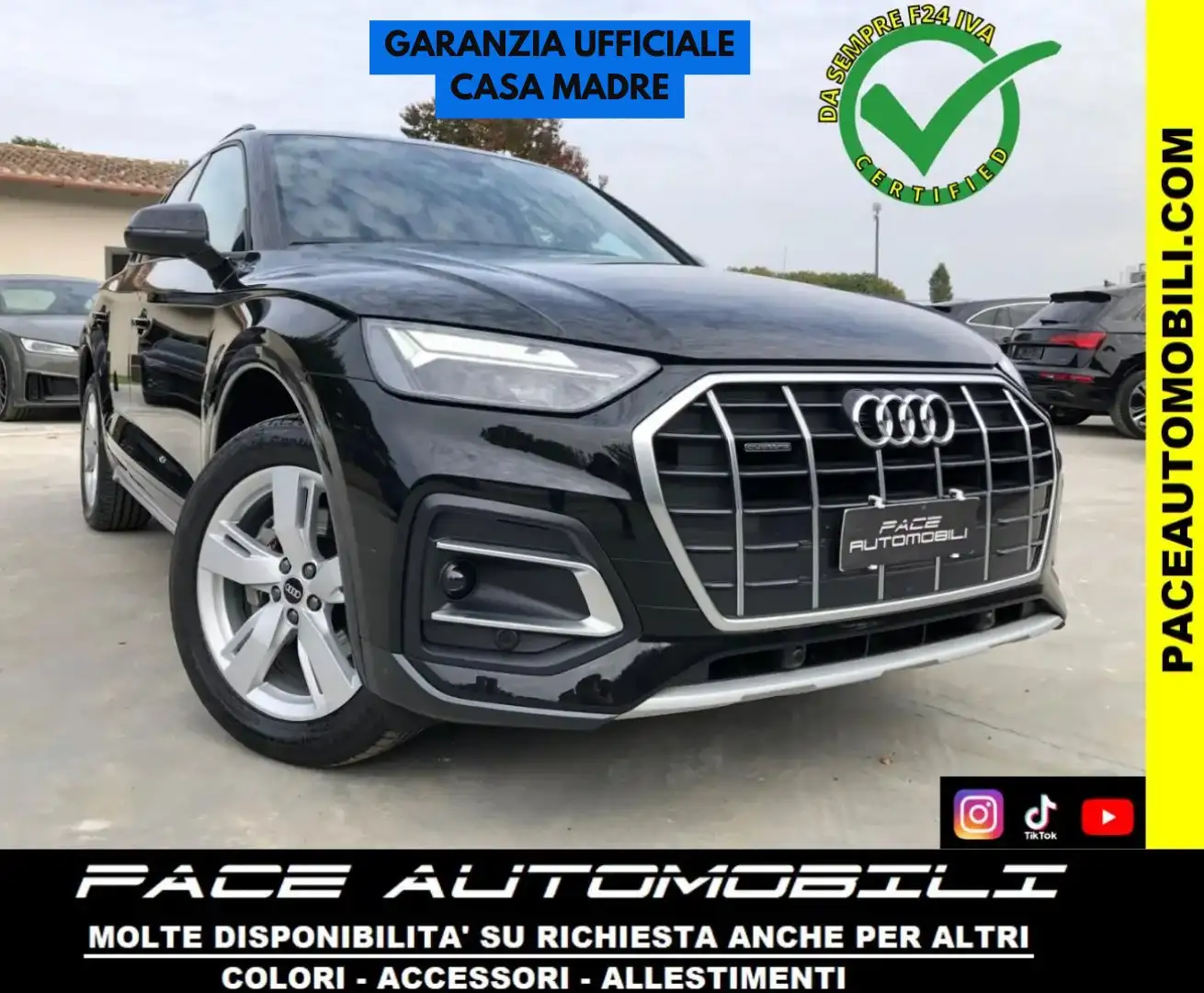Audi Q5 40D Q4 S-LINE SLINE INT. TETTO LED PDC KAMERA ACC Nero - 1