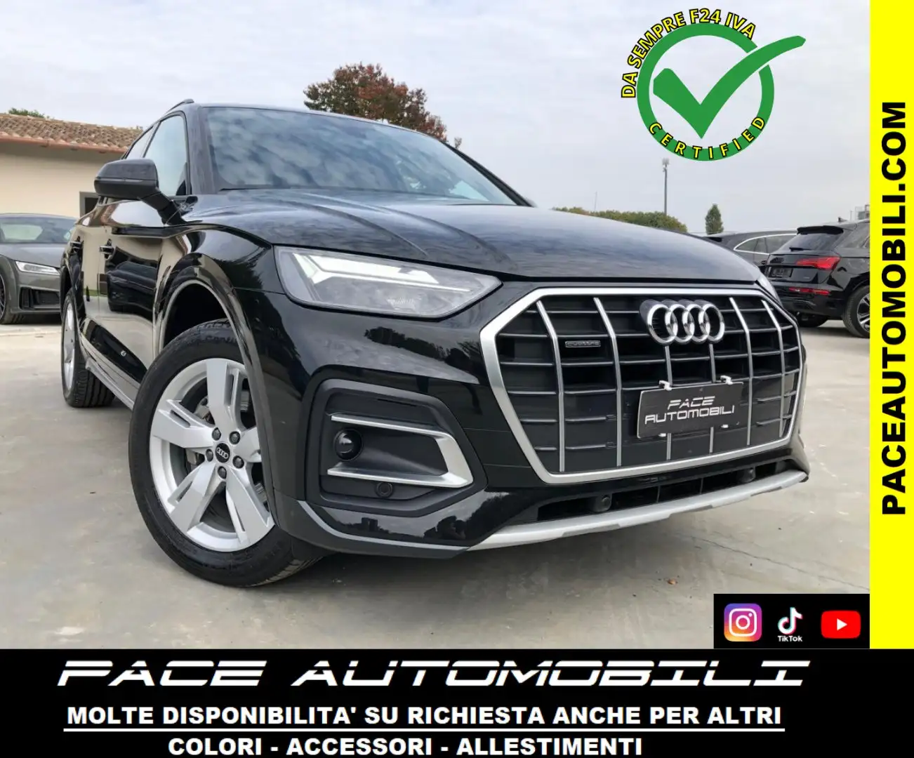 Audi Q5 40D Q4 S-LINE SLINE INT. TETTO LED PDC KAMERA ACC Nero - 1