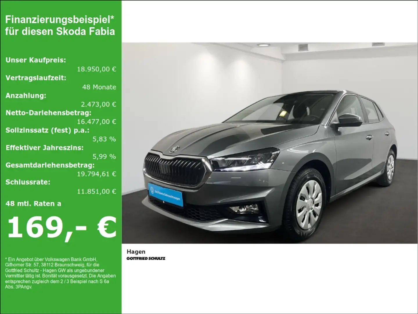 Skoda Fabia 1.0 TSI LED AHK GRA SHZ KLIMA Selection Grau - 1