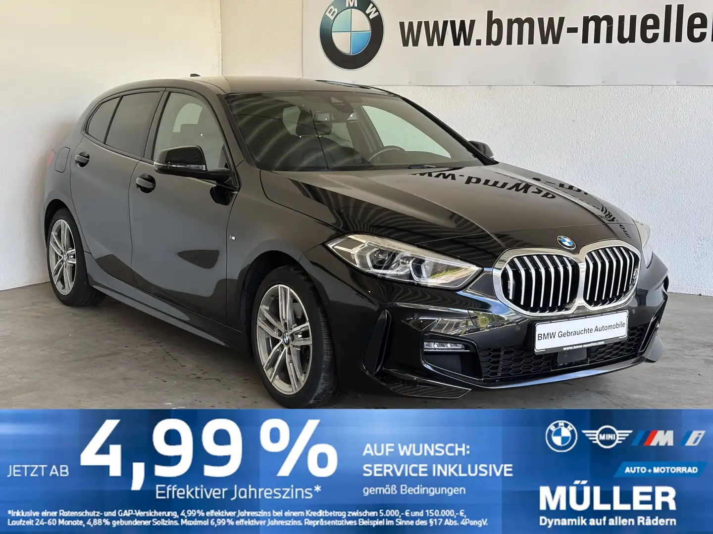 BMW 118 i DKG M Sport LED/LiveProf/SH/DAB/K-ZUG LED/LivePr Zwart - 1