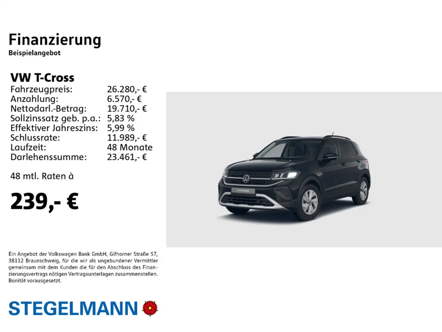 Volkswagen T-Cross 1.0 l TSI OPF 5-Gang-Schaltgetriebe Life Noir - 2