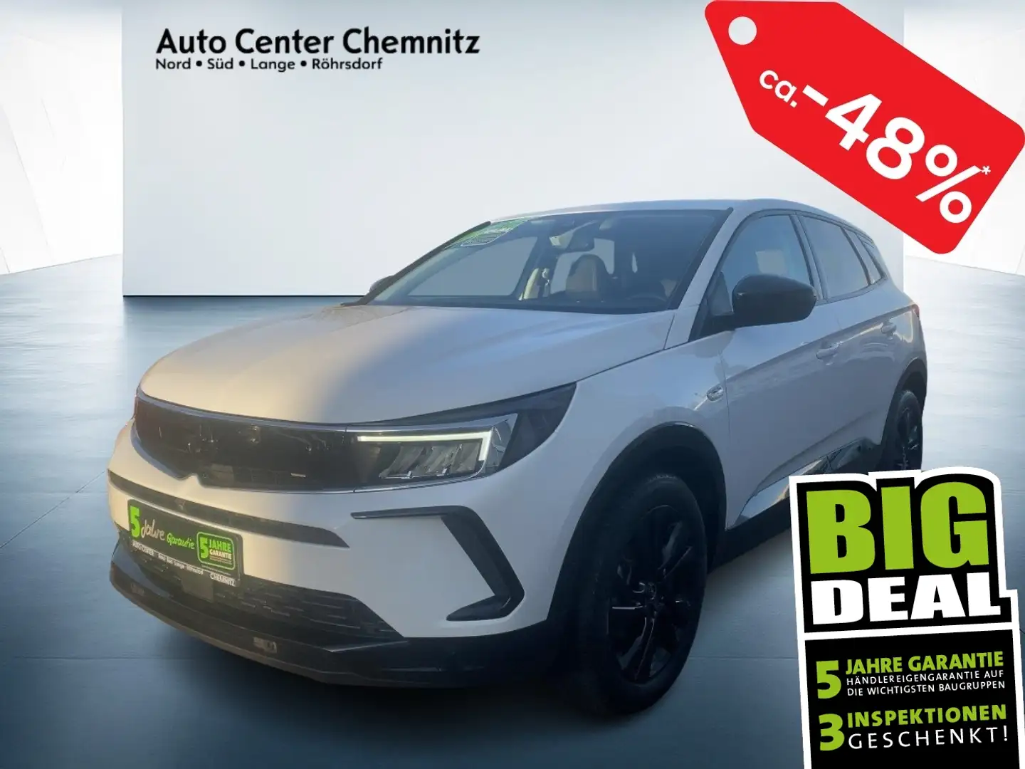 Opel Grandland 1.2  GS LED/KlimaA/SHZ/LHZ/PDC/Kamera Weiß - 1