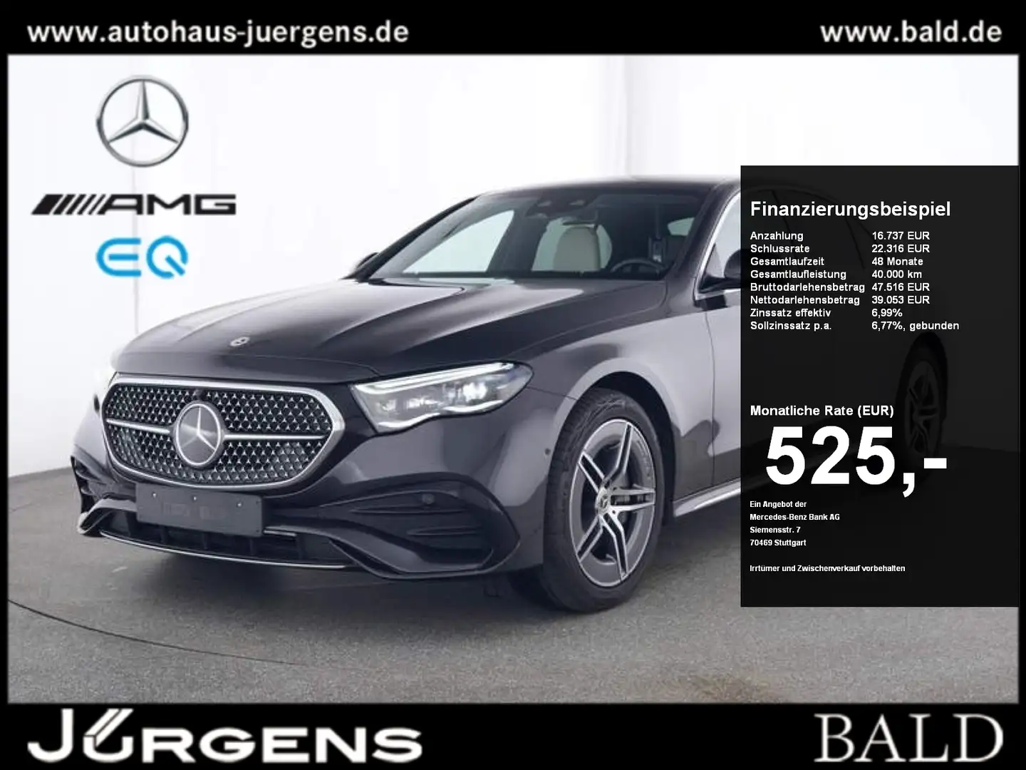 Mercedes-Benz E 300 de 4M AMG/Superscreen/Digital/360/Memo/19" Сірий - 1