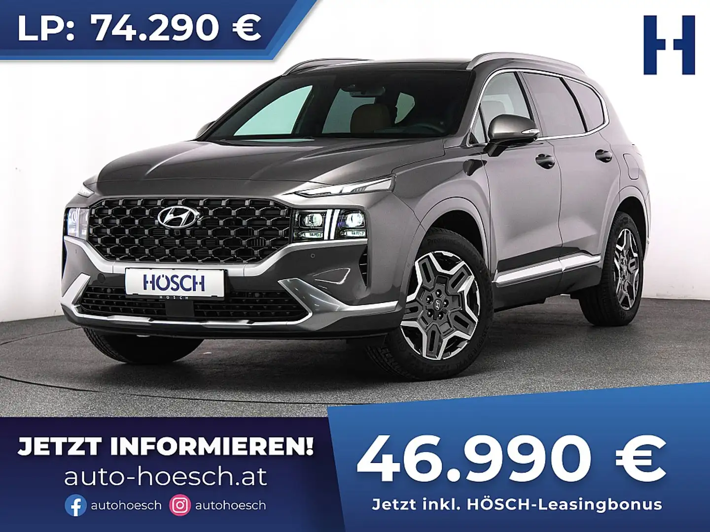 Hyundai SANTA FE Advanced 1.6 T-GDi 4WD 7-SITZE VOLL Grau - 1