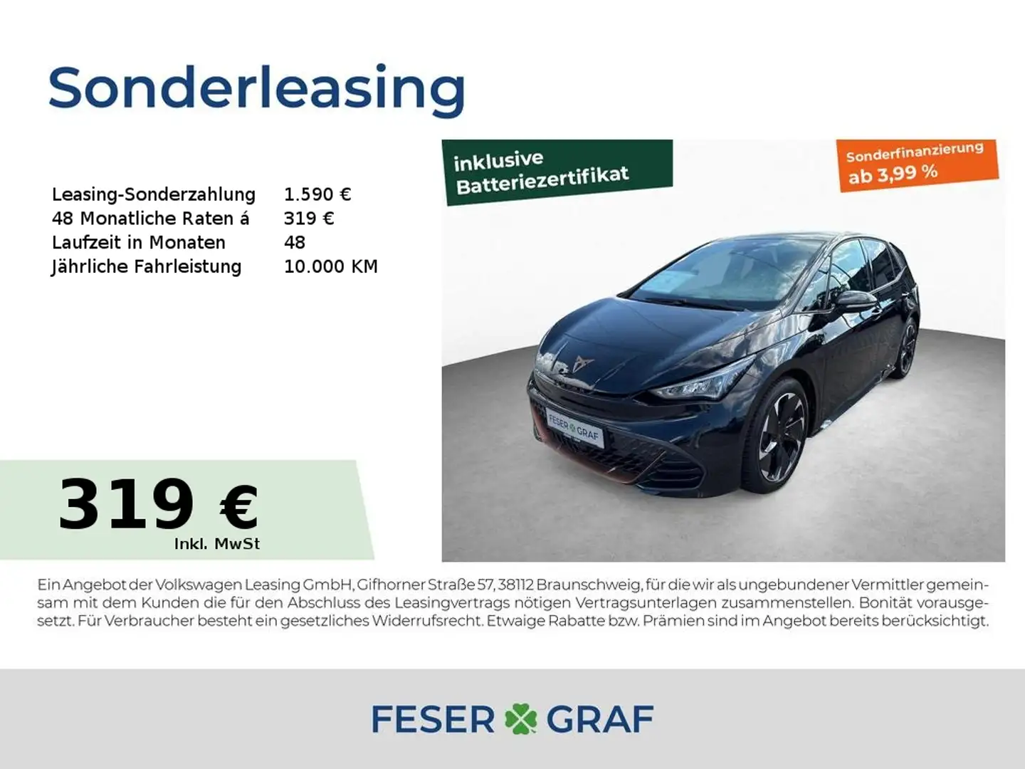 CUPRA Born 60 kWh 170 kW 19" WÄRMEPUMPE PILOT M SHZ Schwarz - 1