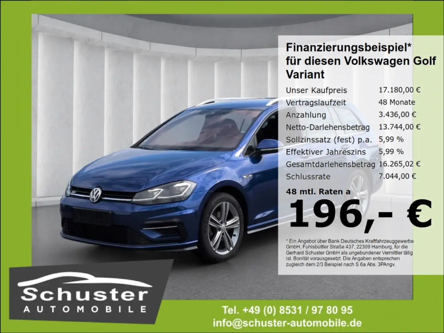 Volkswagen Golf Variant VII R-LINE 2.0TDI*DSG AHK LED ACC Blau - 1
