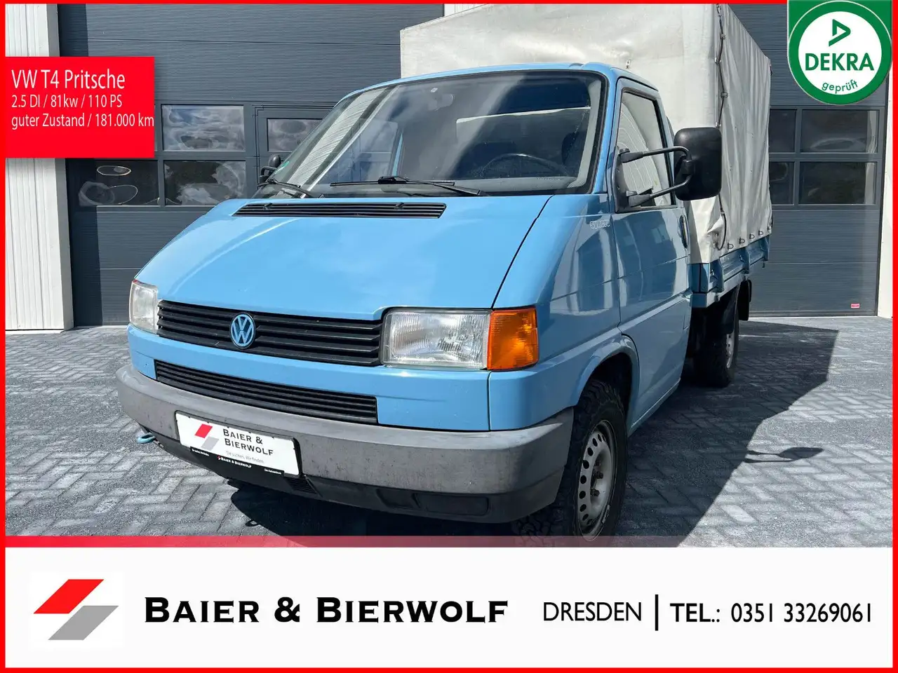 Volkswagen T4 Pritsche Koffer Plane Allrad Syncro TÜV 2027, foto 1