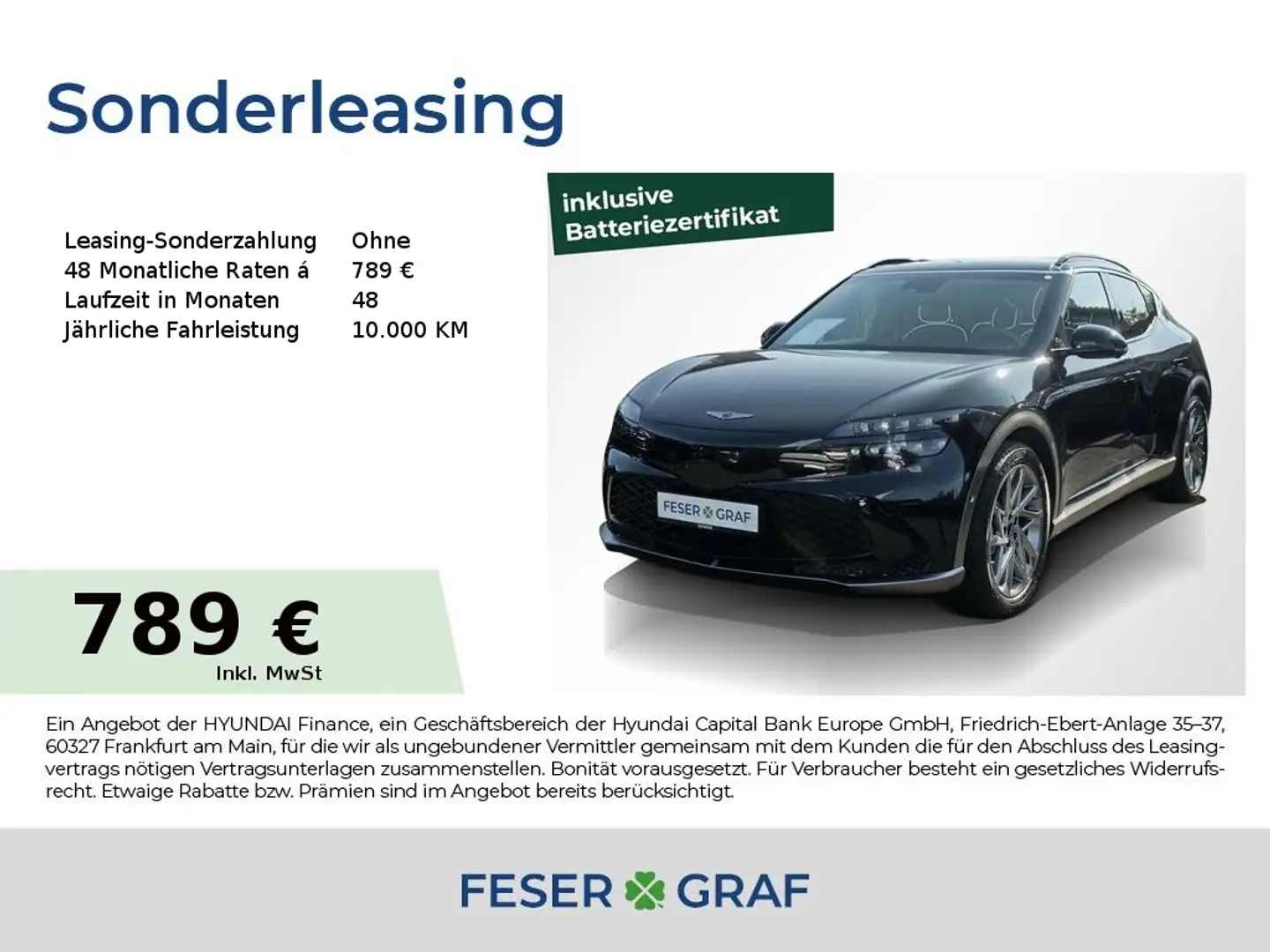 Genesis GV60 SPORT BANG&OLUFSEN NAPPA PANO V2L 360° Schwarz - 1