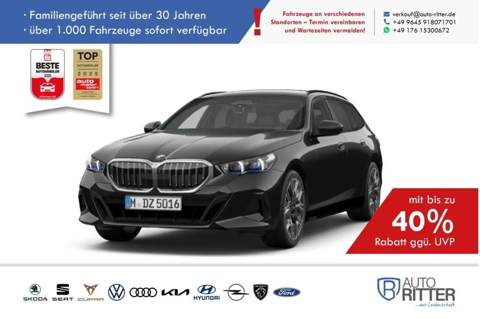 BMW 5er Touring 540 d xDrive M Sport ACC|HuD|Stan... Noir - 1