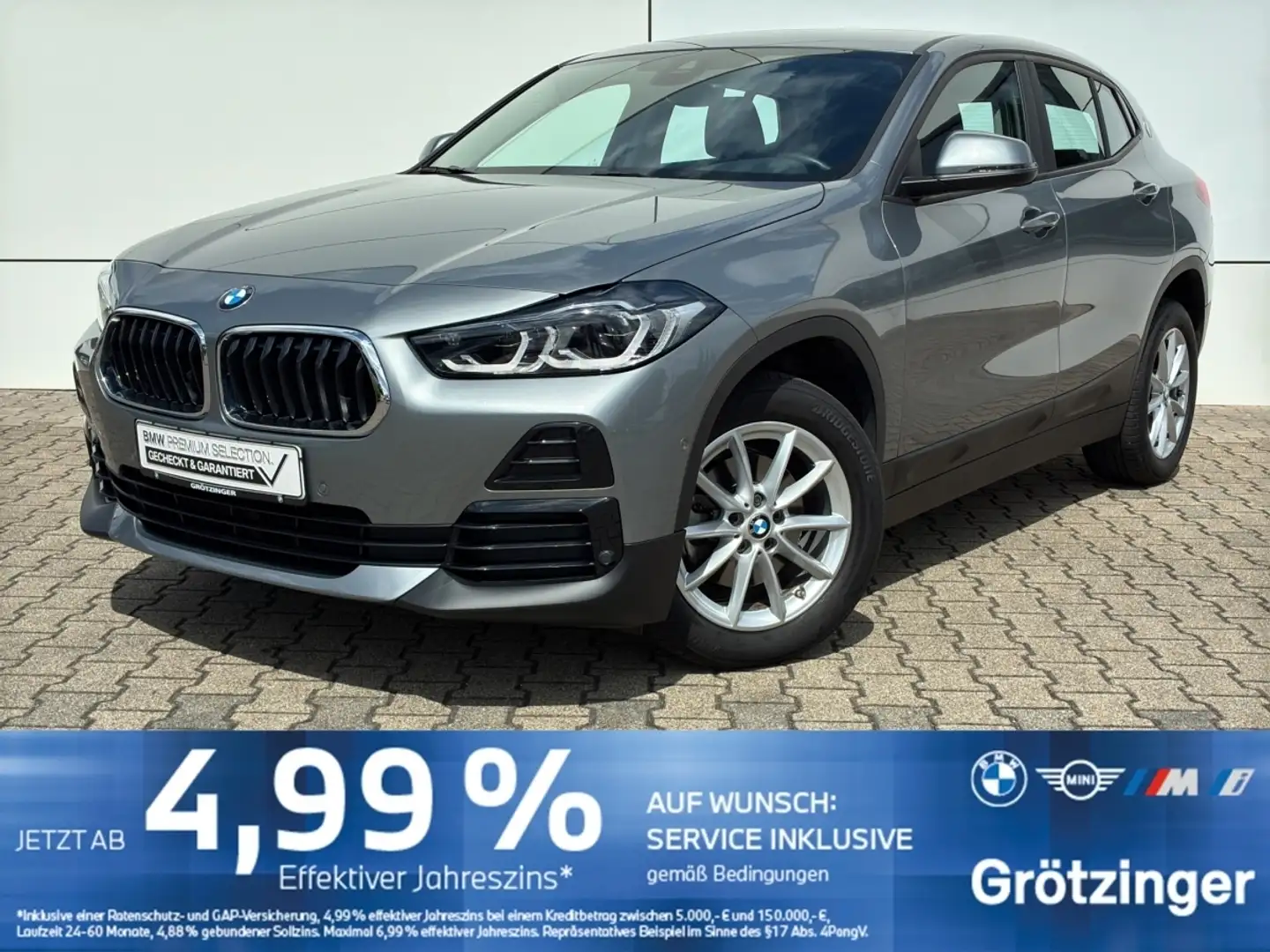 BMW X2 sDrive18d LED+Navi+AHK+LenkHZ+RFK+SHZ+GRA Gris - 1