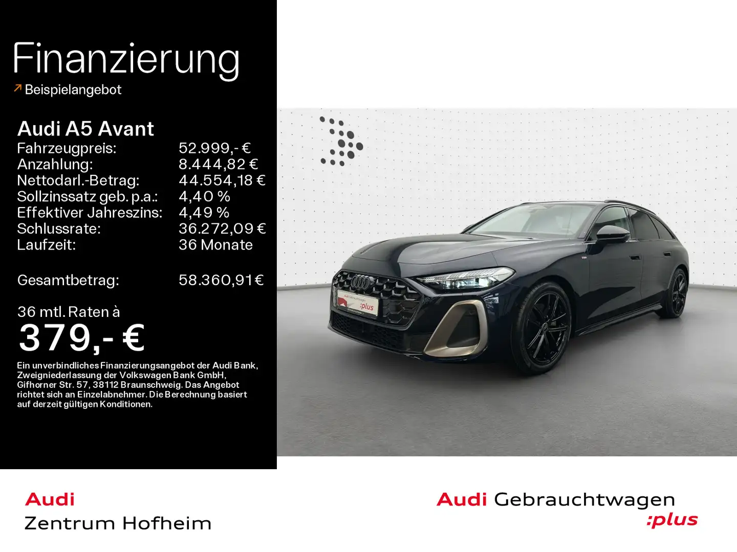 Audi A5 40 TFSI qu S line edition one* S tro*B& Blau - 1