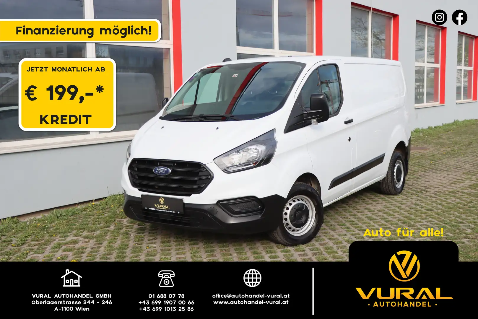 Ford Transit Custom Kasten 2,0 L1H1 260 Basis Weiß - 1
