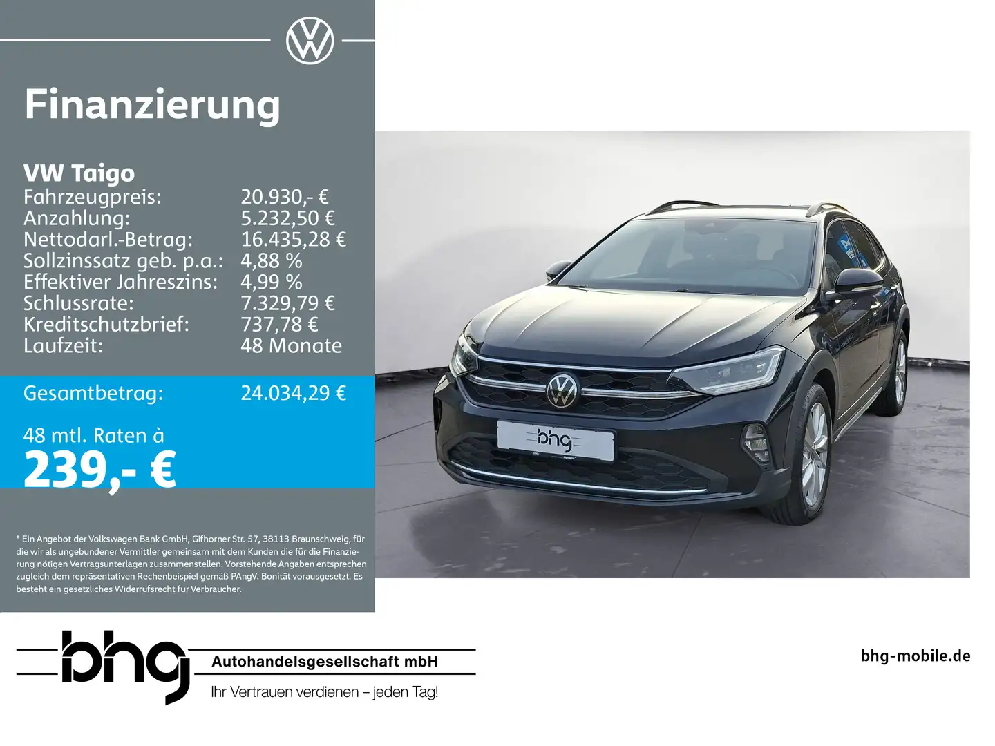 Volkswagen Taigo Life 1,0 l TSI OPF Schwarz - 1