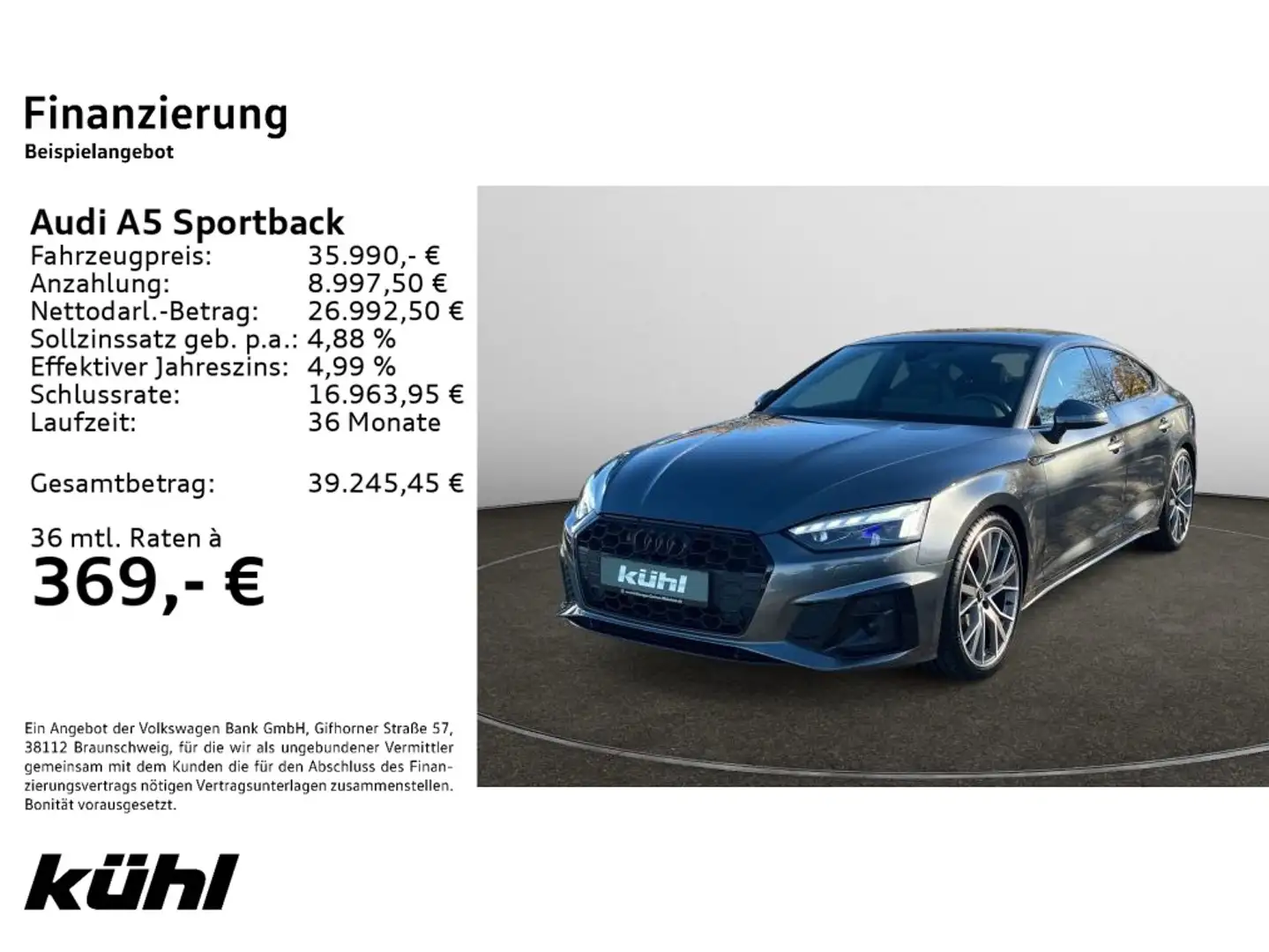 Audi A5 40 TDI S-tronic S line Navi,Pano,Op Grau - 2