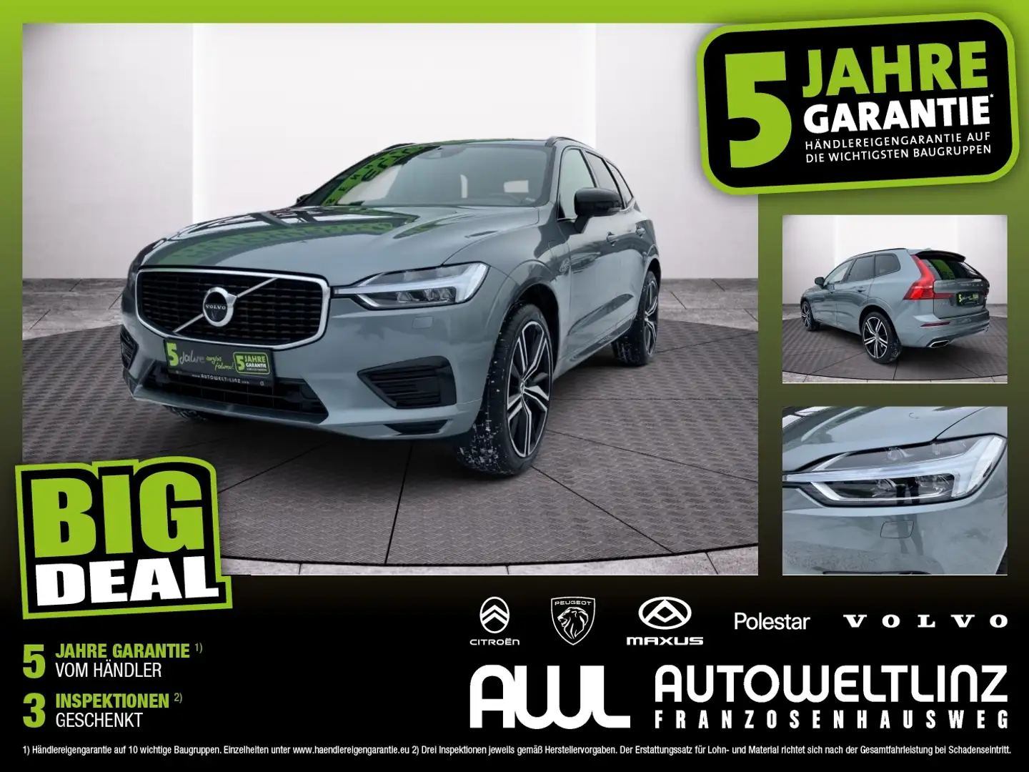 Volvo XC60 T8  AWD TWIN ENGINE R-DESIGN LED+Navi+Pano Grau - 1