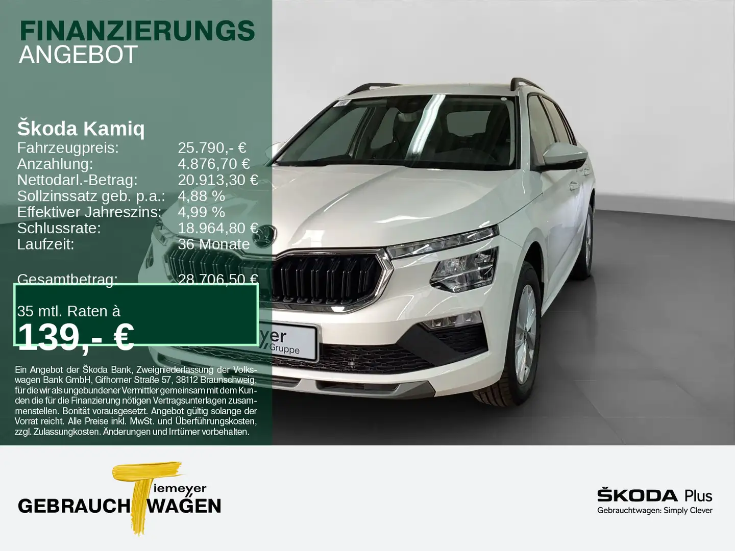 Skoda Kamiq 1.5 TSI DSG SELECTION LM16 VIRTUAL PDC LED Weiß - 1