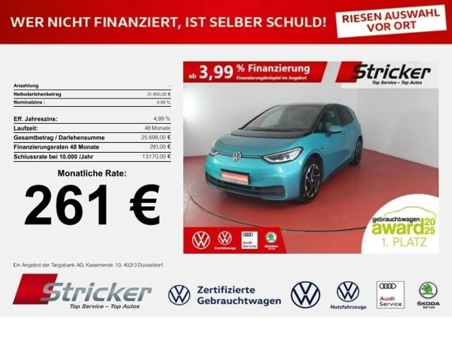 Volkswagen ID.3 Max 150/58 261,-ohne Anzahlung Pano HUD ACC Zielony - 1
