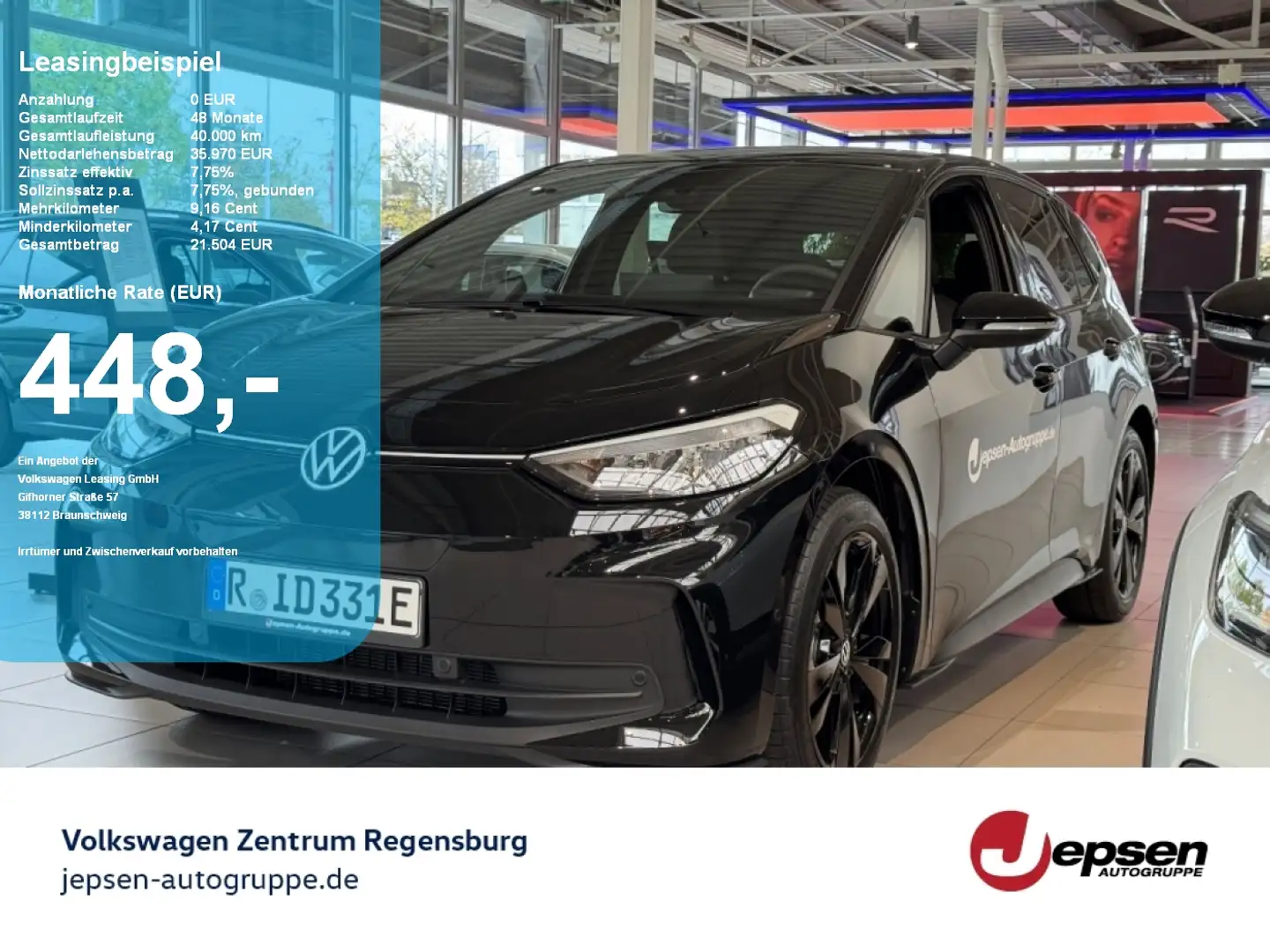 Volkswagen ID.3 .3 Pure BlackStyle ACC LED 125 kW / 52 kWh Schwarz - 1