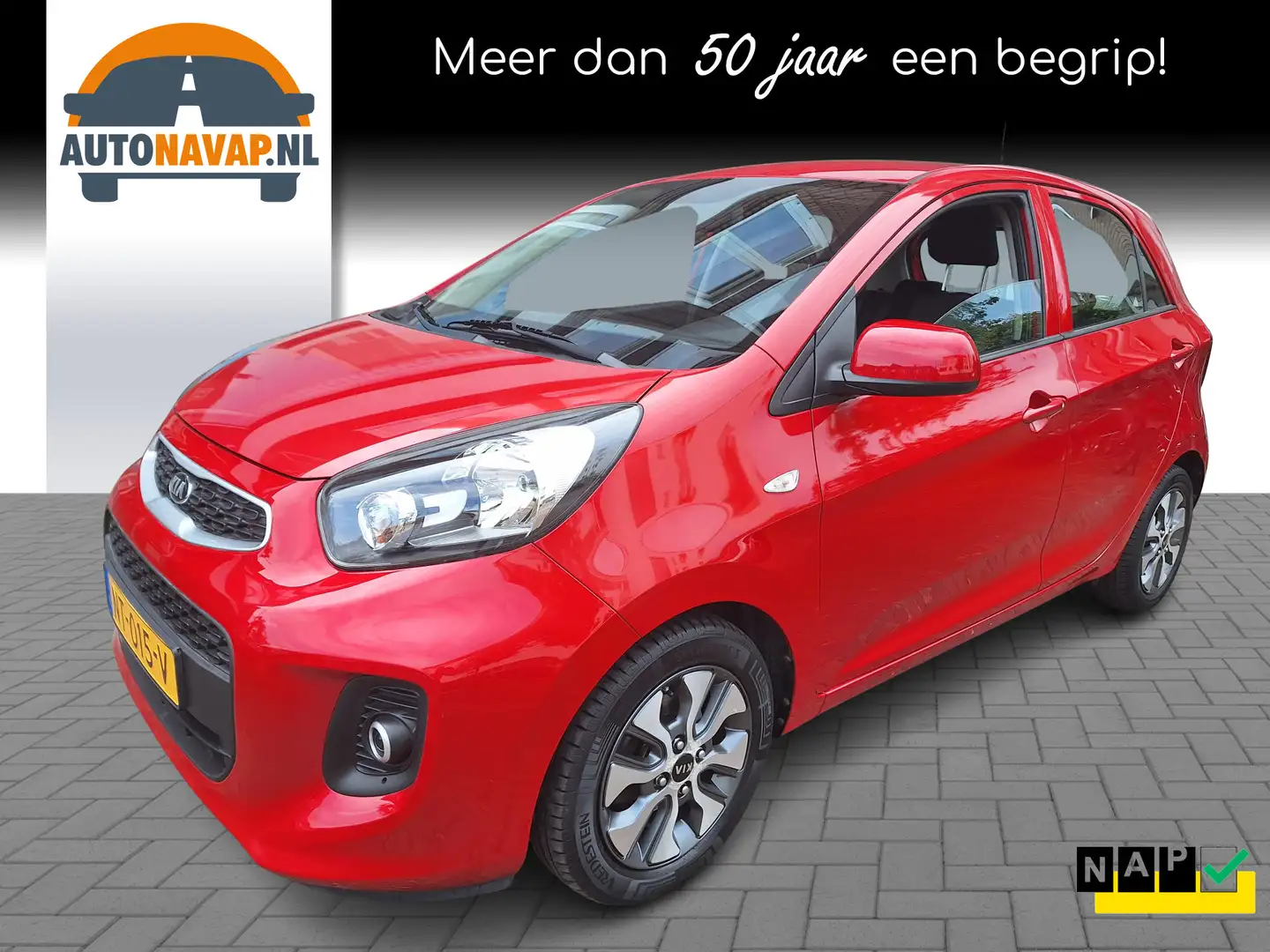 Kia Picanto 1.0 CVVT EconomyPlusLine 5Drs /40.000 Km/Navi/Came Rood - 1